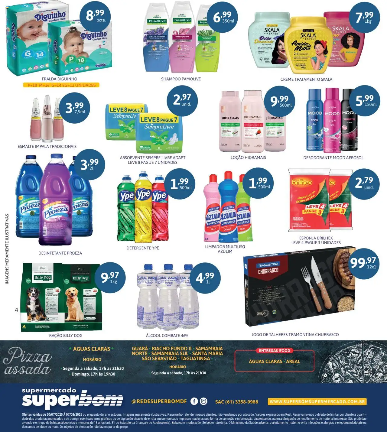 Superbom Folheto - válido de 30.07.2025 | Página: 4 | Produtos: Esponja, Detergente, Sempre Livre, Absorvente