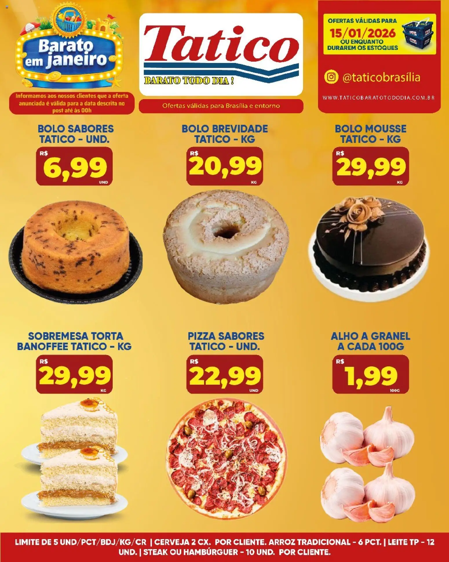 Tatico Folheto - válido de 16.01.2026 | Página: 24 | Produtos: Alho, Leite, Bolo, Hambúrguer