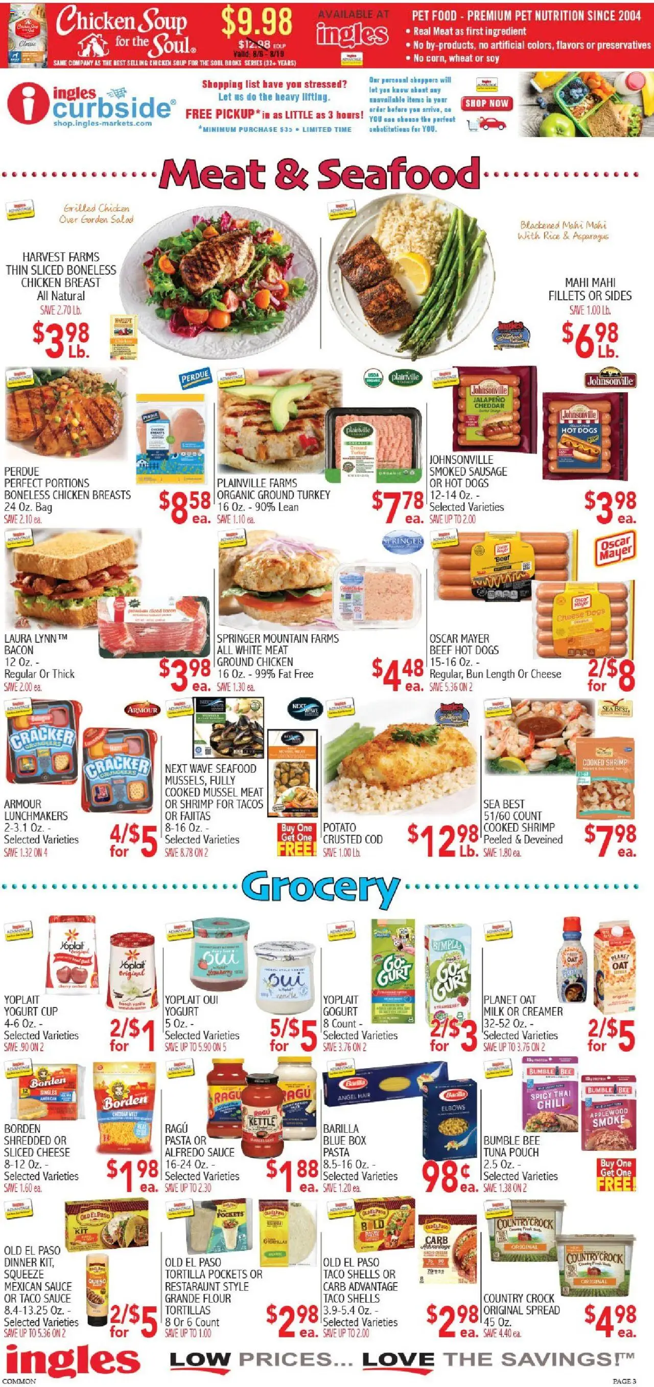 Ingles Weekly Ad - valid from 20.08.2025 | Page: 3 | Products: Asparagus, Cheese, Rice, Hot Dogs