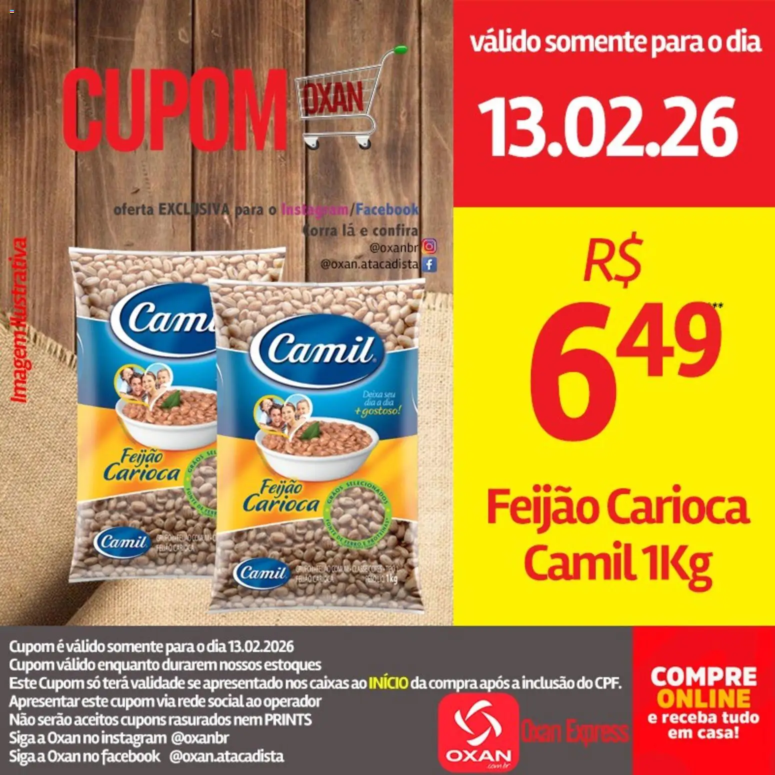 Oxan Atacadista Folheto - válido de 13.02.2026 | Página: 13 | Produtos: Feijão
