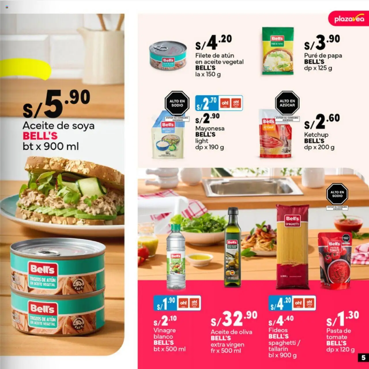 Catálogo Plaza Vea válido desde 16.06.2025 | Página: 5 | Productos: Aceite, Fideos, Pasta, Aceite de oliva
