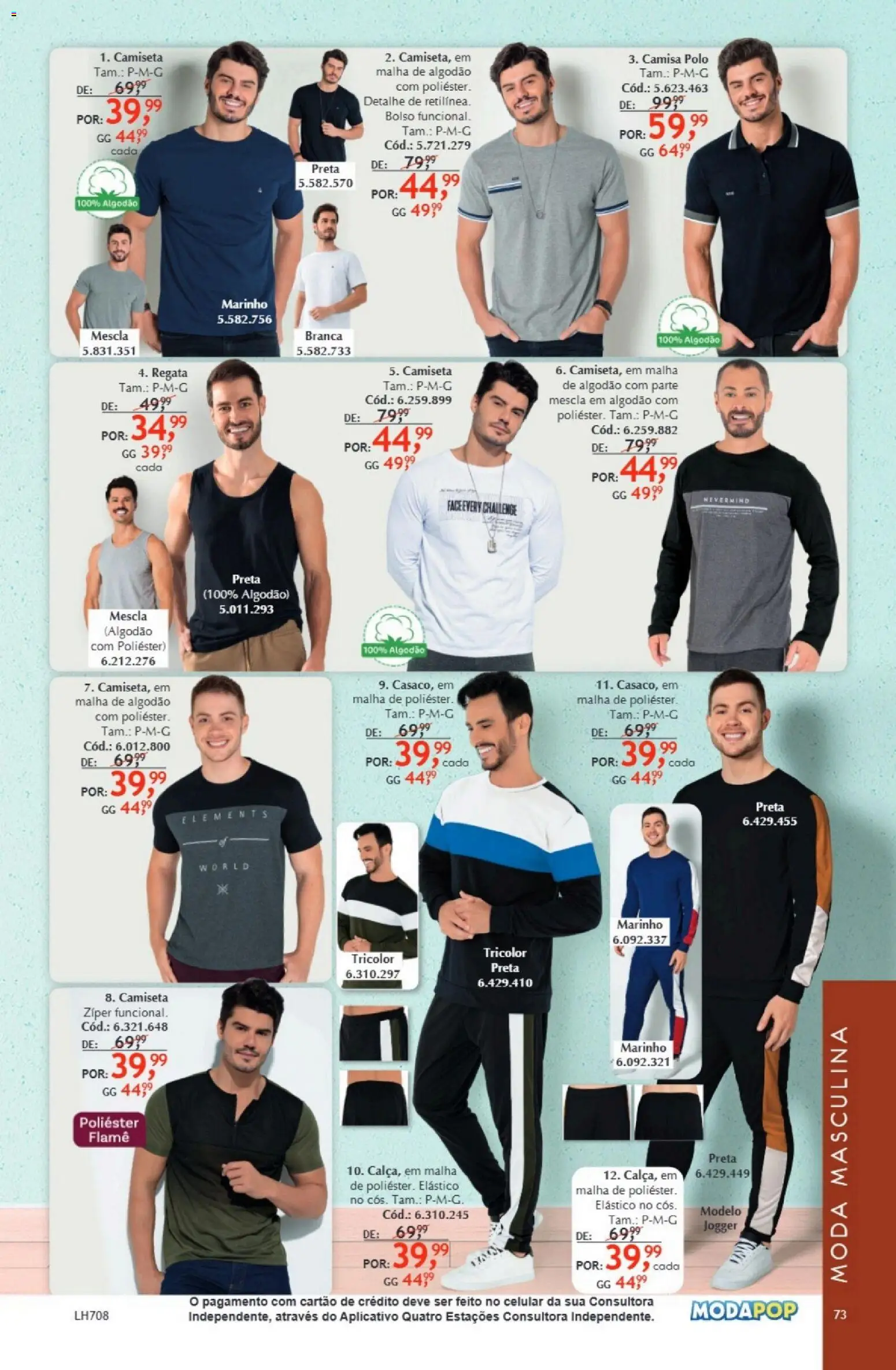 Quatro Estações Folheto - válido de 01.01.2026 | Página: 73 | Produtos: Celular, Camisa, Regata, Algodão