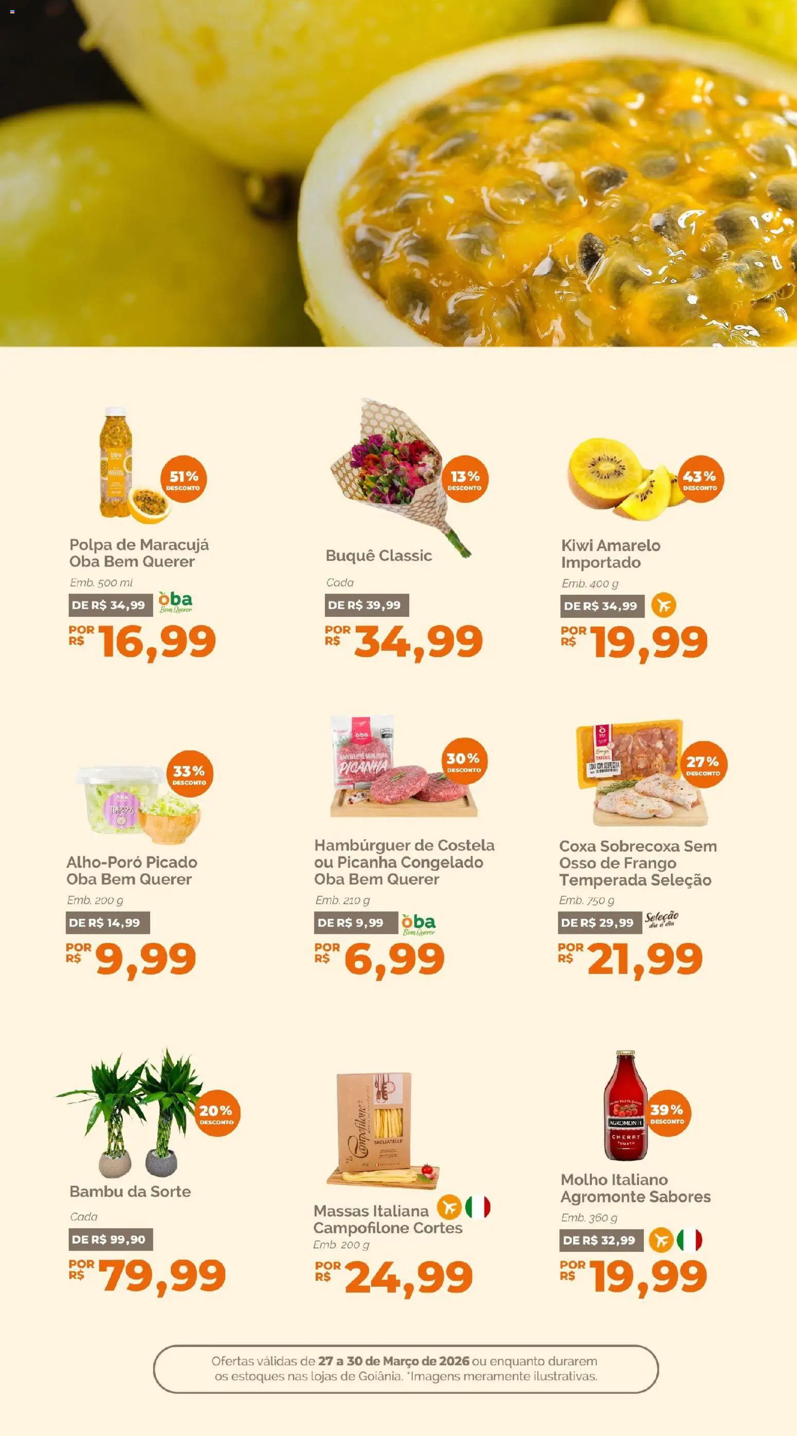 Oba Hortifruti Folheto - válido de 27.03.2026 | Página: 5 | Produtos: Maracujá, Picanha, Kiwi, Frango