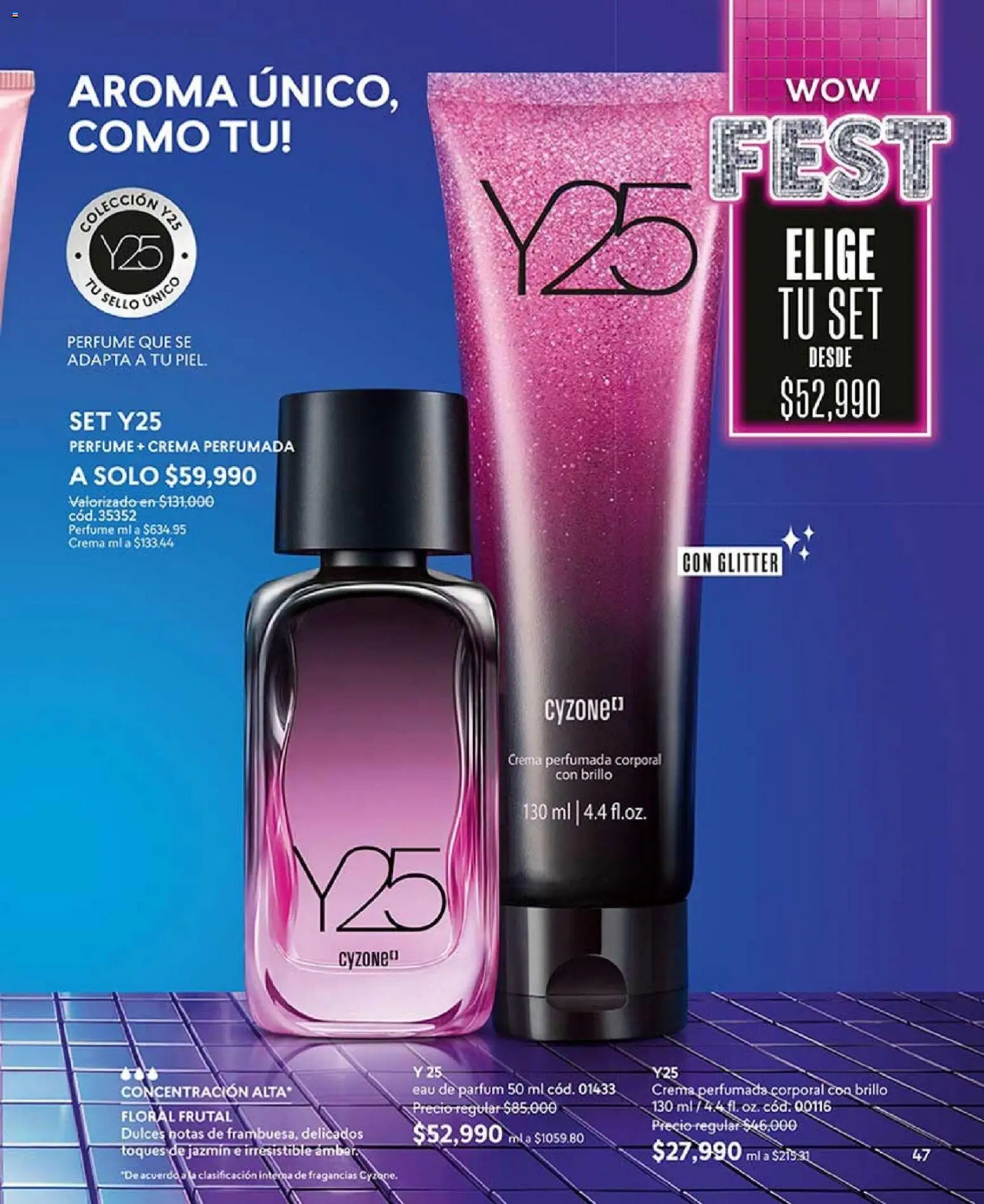 CyZone revista - valida desde el 01.04.2026 | Página: 47 | Productos: Crema, Glitter, Perfume, Ruana
