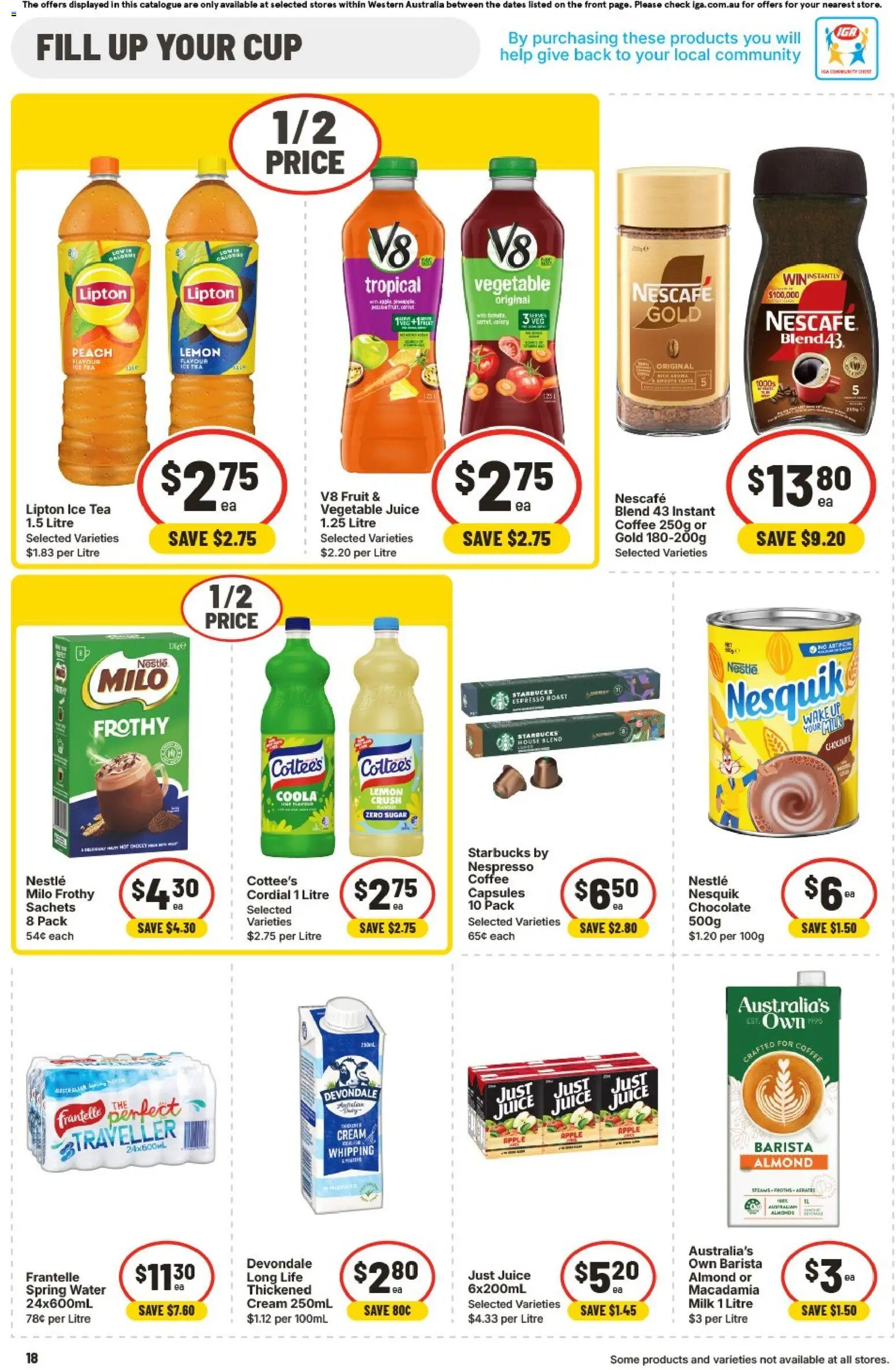 IGA catalogue - valid from 04.02.2026 | Page: 25 | Products: Milk, Juice, Water, Nescafe