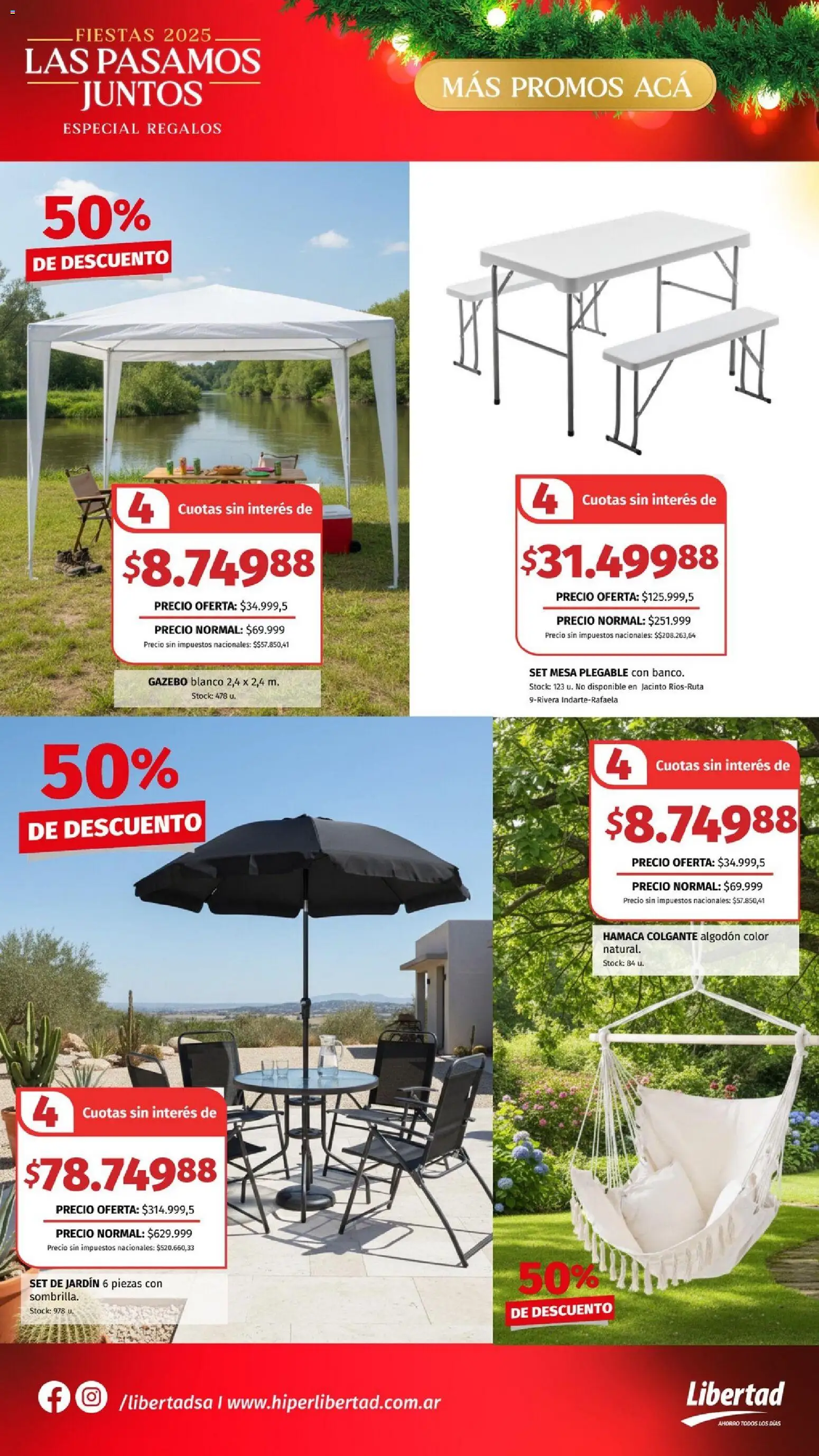 Hipermercado Libertad - Especial Regalos │ válido desde el 04.12.2025 | Página: 18 | Productos: Algodón, Gazebo, Hamaca, Mesa