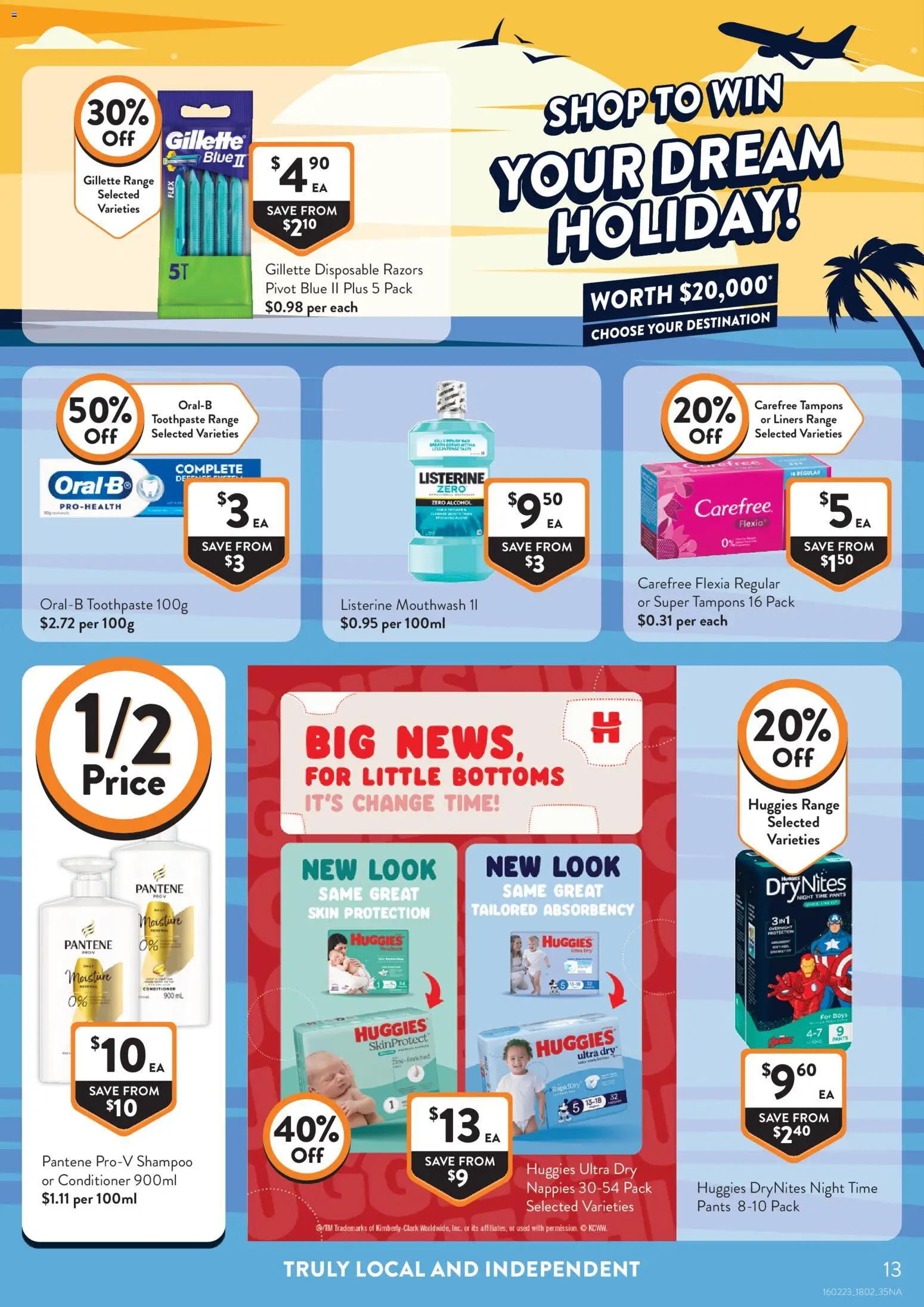 Foodworks catalogue - valid from 18.02.2026 | Page: 13 | Products: Shampoo, Mouthwash, Pants, Tampons