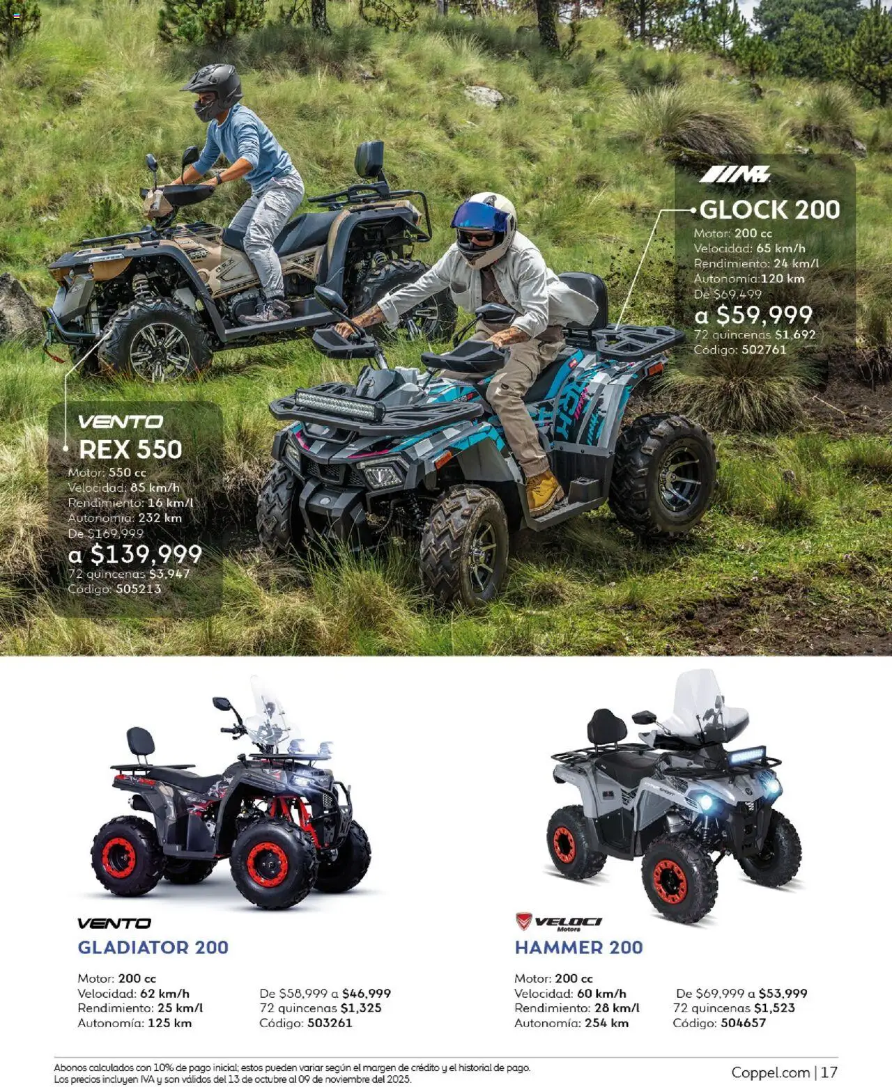 Nuevas ofertas de Coppel válidas en toda la República Mexicana desde el 01.10.2025. ¡Encuentra las mejores ofertas en Coppel - Catálogo Motos! | Página: 17