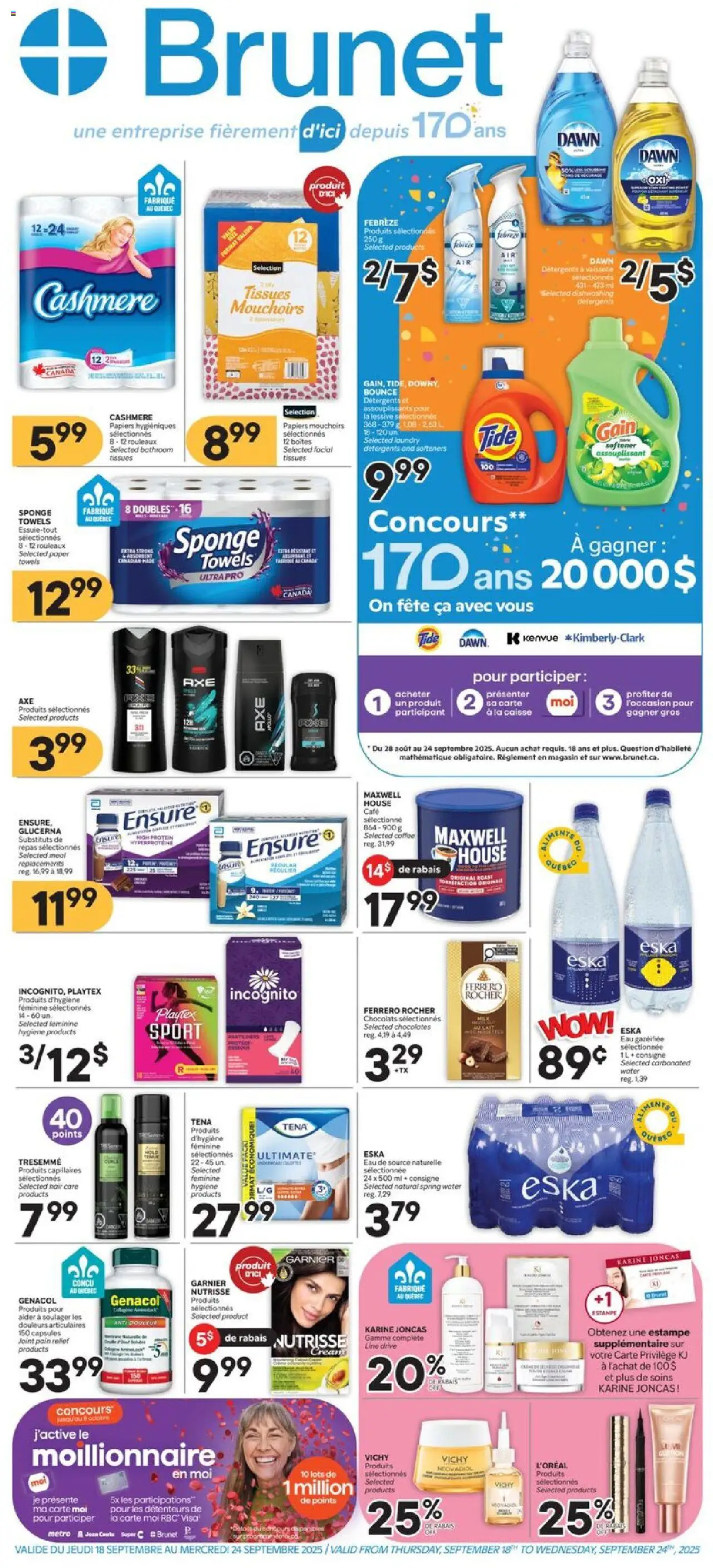 Brunet flyer valid from 18.09.2025 | Page: 1 | Products: Sponge, Coffee