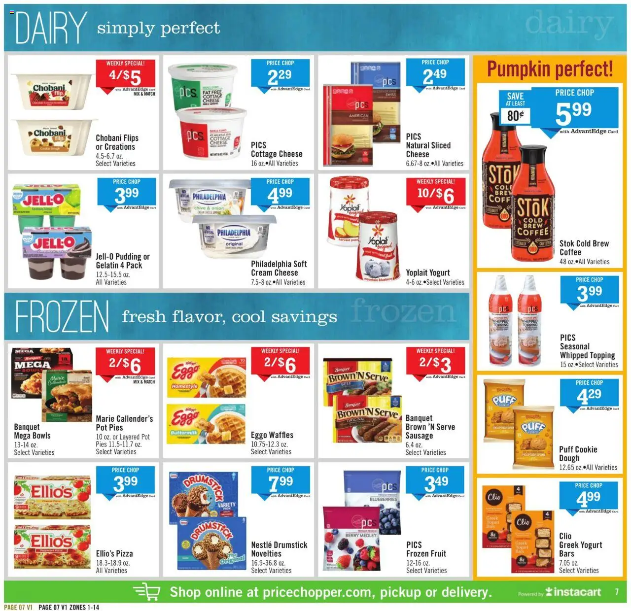 Price Chopper Weekly Ad - valid from 21.09.2025 | Page: 7 | Products: Cheese, Pizza, Sausage, Onion