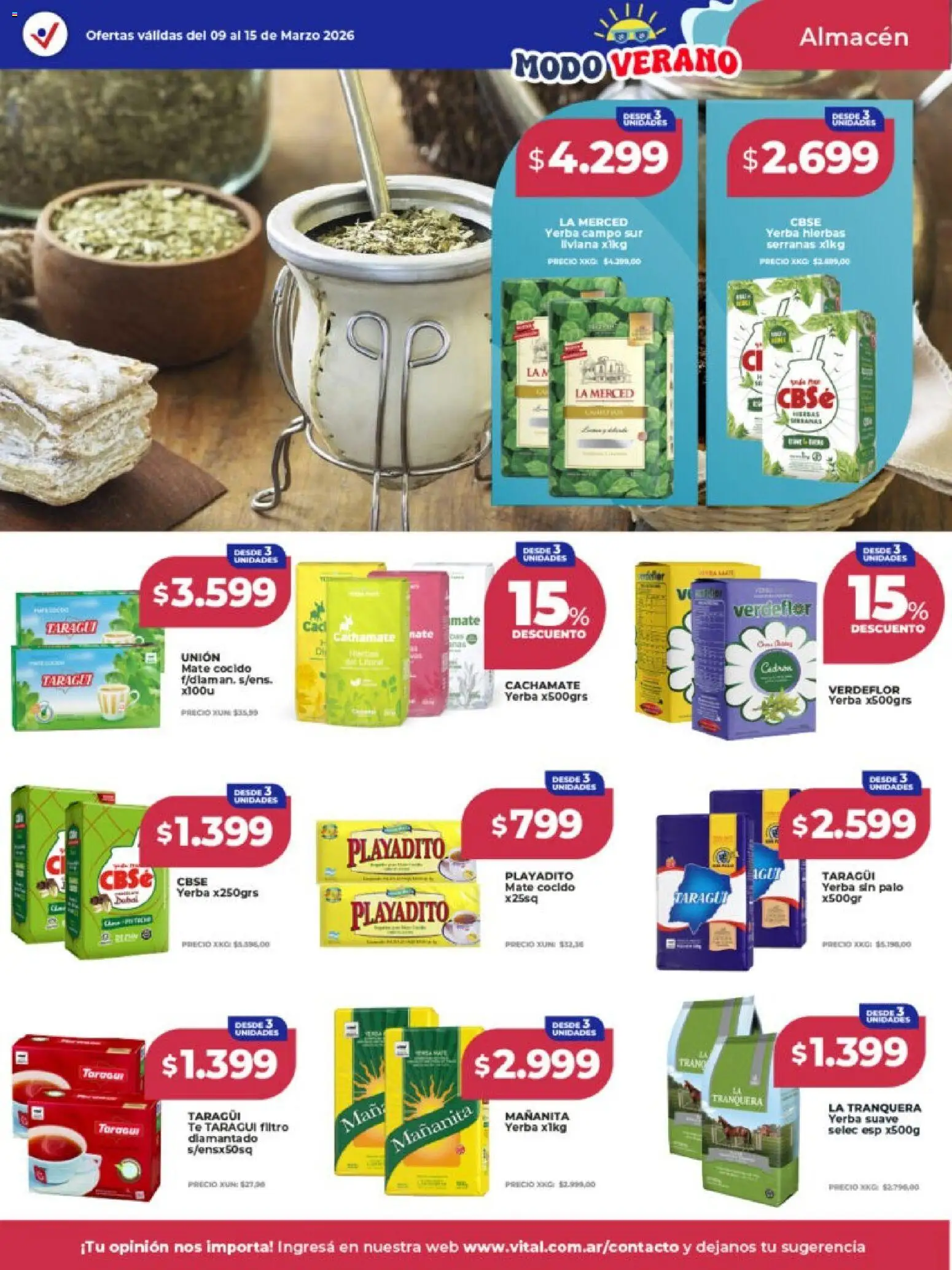 Vital ofertas │ válido desde el 09.03.2026 | Página: 13 | Productos: Mate, Yerba, Té, Mate cocido