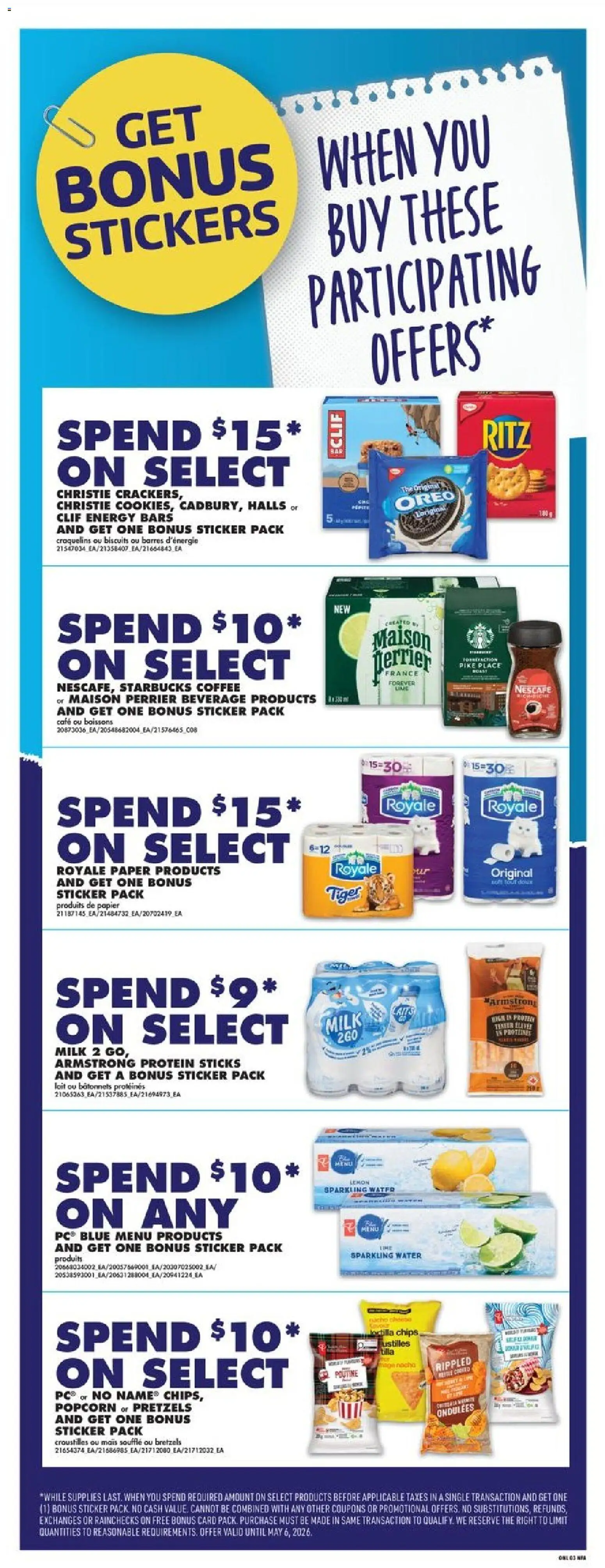 No Frills flyer valid from 09.04.2026 | Page: 9 | Products: Chips, Cookies, Milk, Coffee