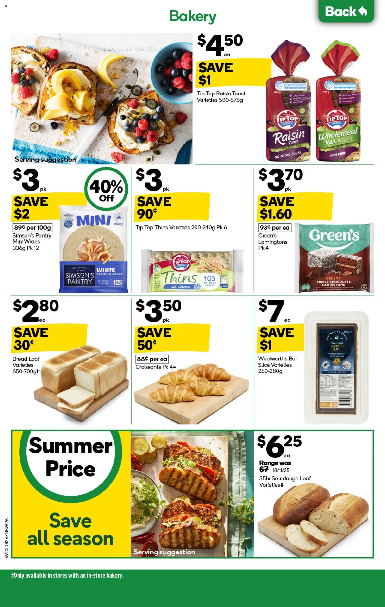 Woolworths catalogue - valid from 21.01.2026 | Page: 26 | Products: Bread, Chocolate, Sugar, Lamingtons