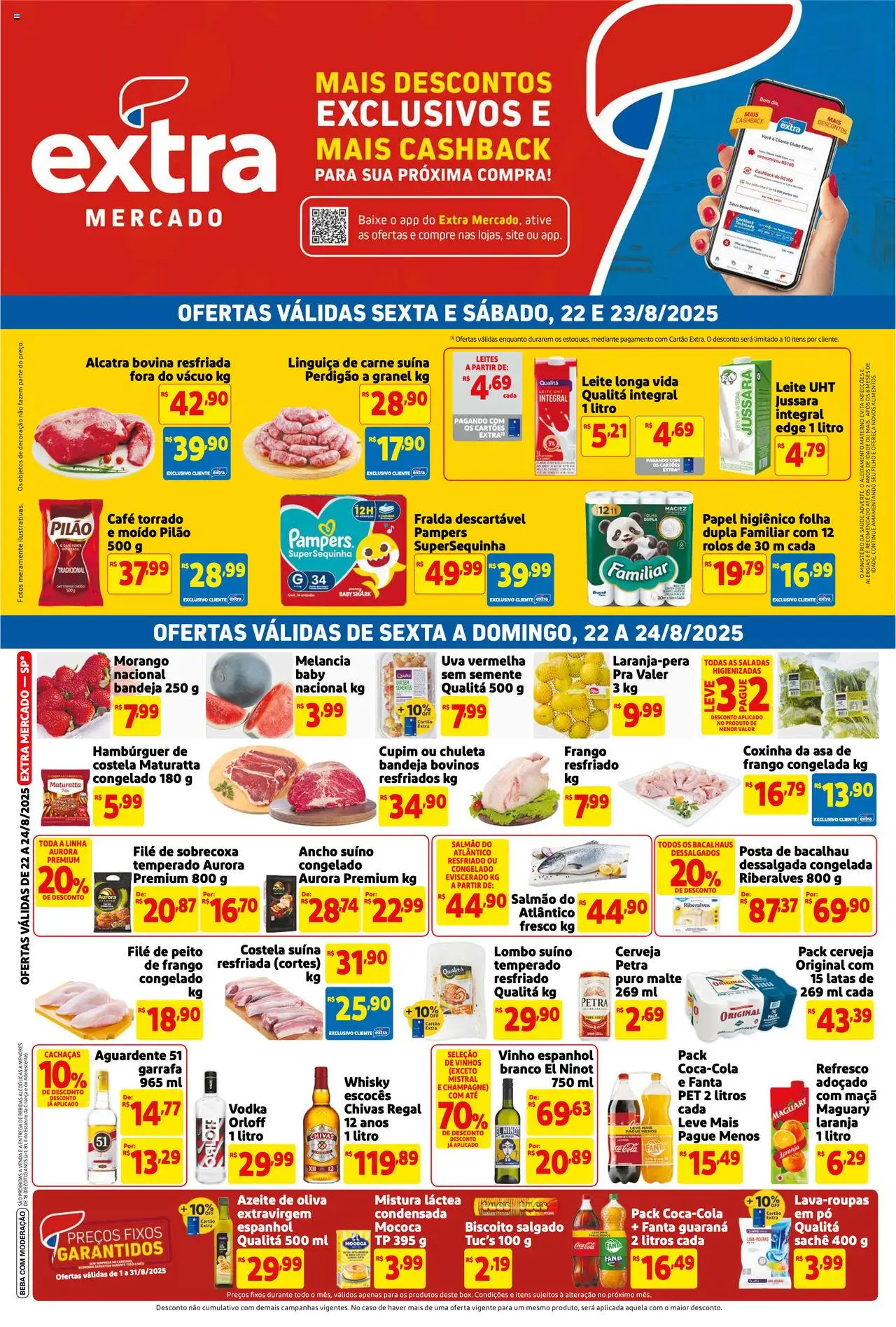 Extra Folheto - válido de 22.08.2025 | Página: 1 | Produtos: Fanta, Café, Carne, Azeite