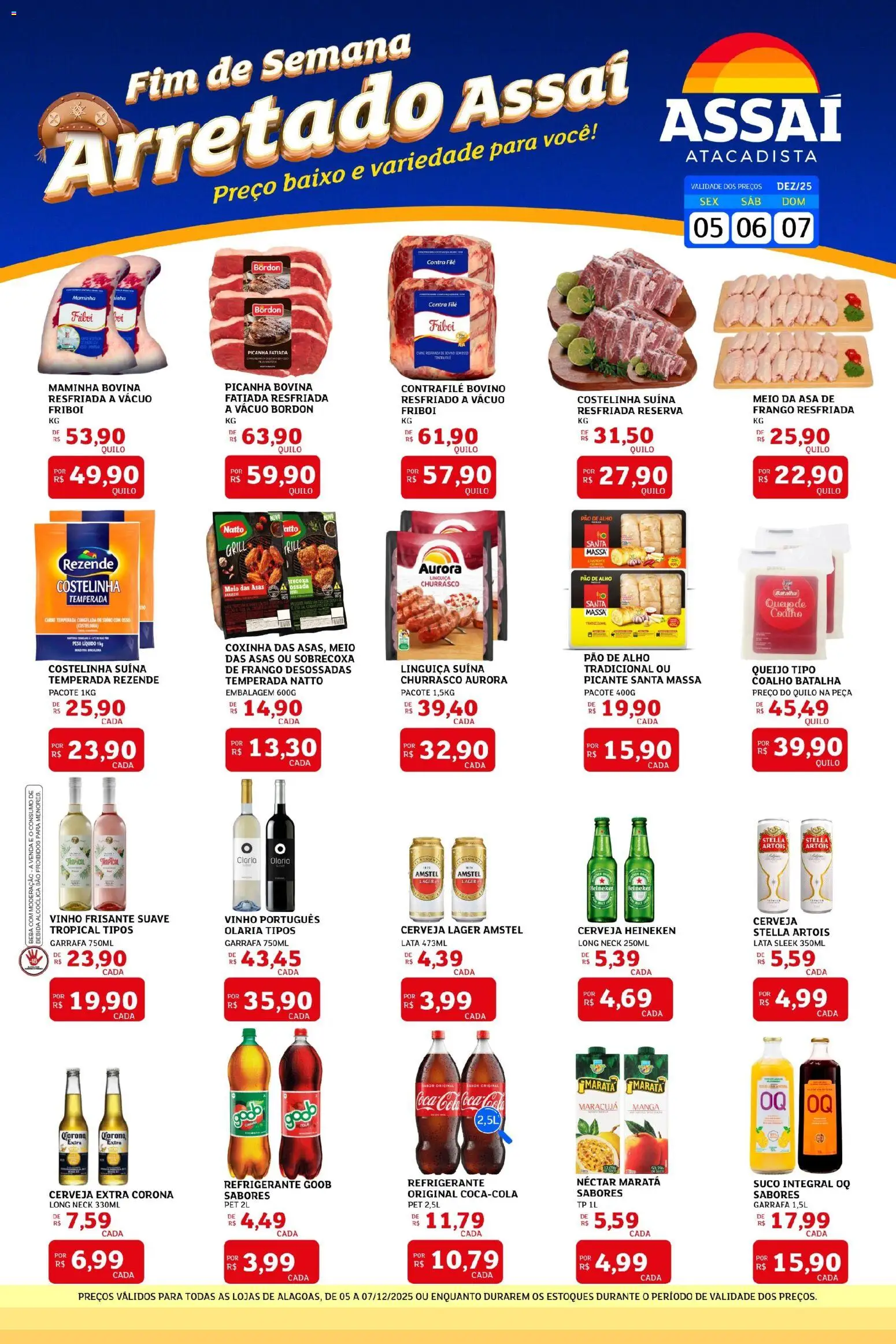 Assaí Atacadista Folheto - válido de 05.12.2025 | Página: 1 | Produtos: Cola, Suco, Cerveja Heineken, Massa