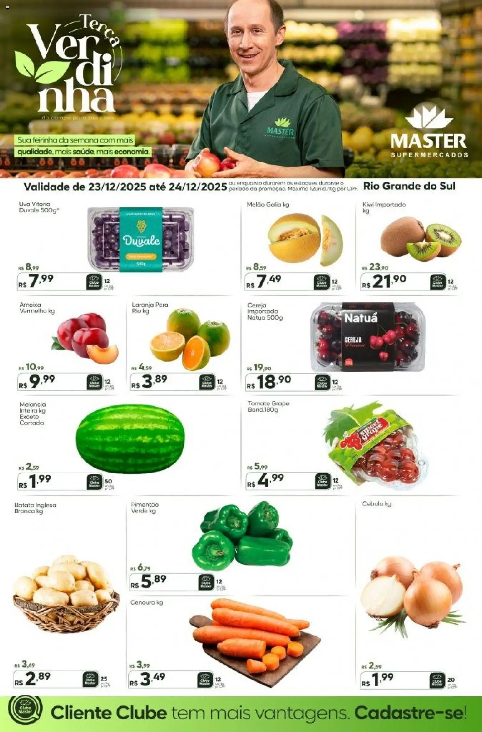 Master Folheto - válido de 23.12.2025 | Página: 1 | Produtos: Pera, Pimentão, Kiwi, Cenoura