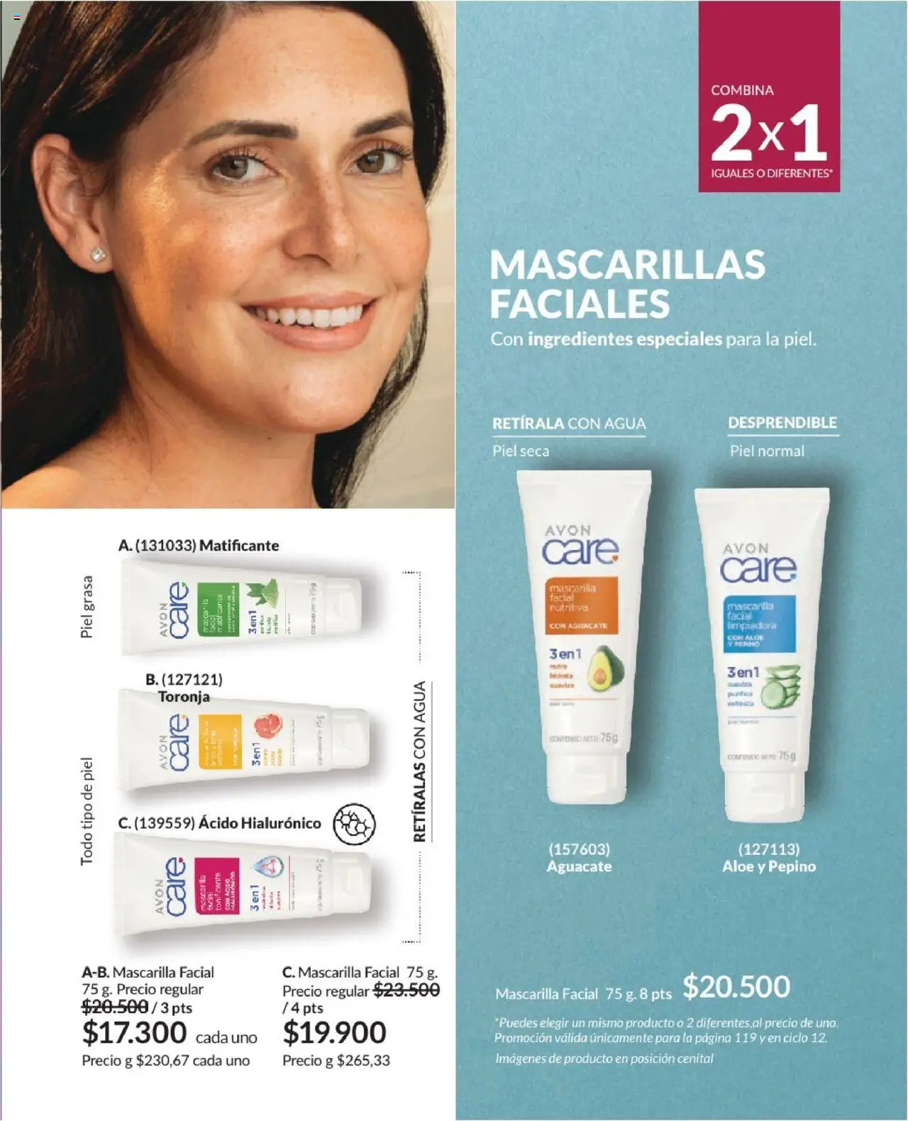Avon revista - valida desde el 01.08.2025 | Página: 119 | Productos: Agua, Aguacate, Mascarilla, Toronja