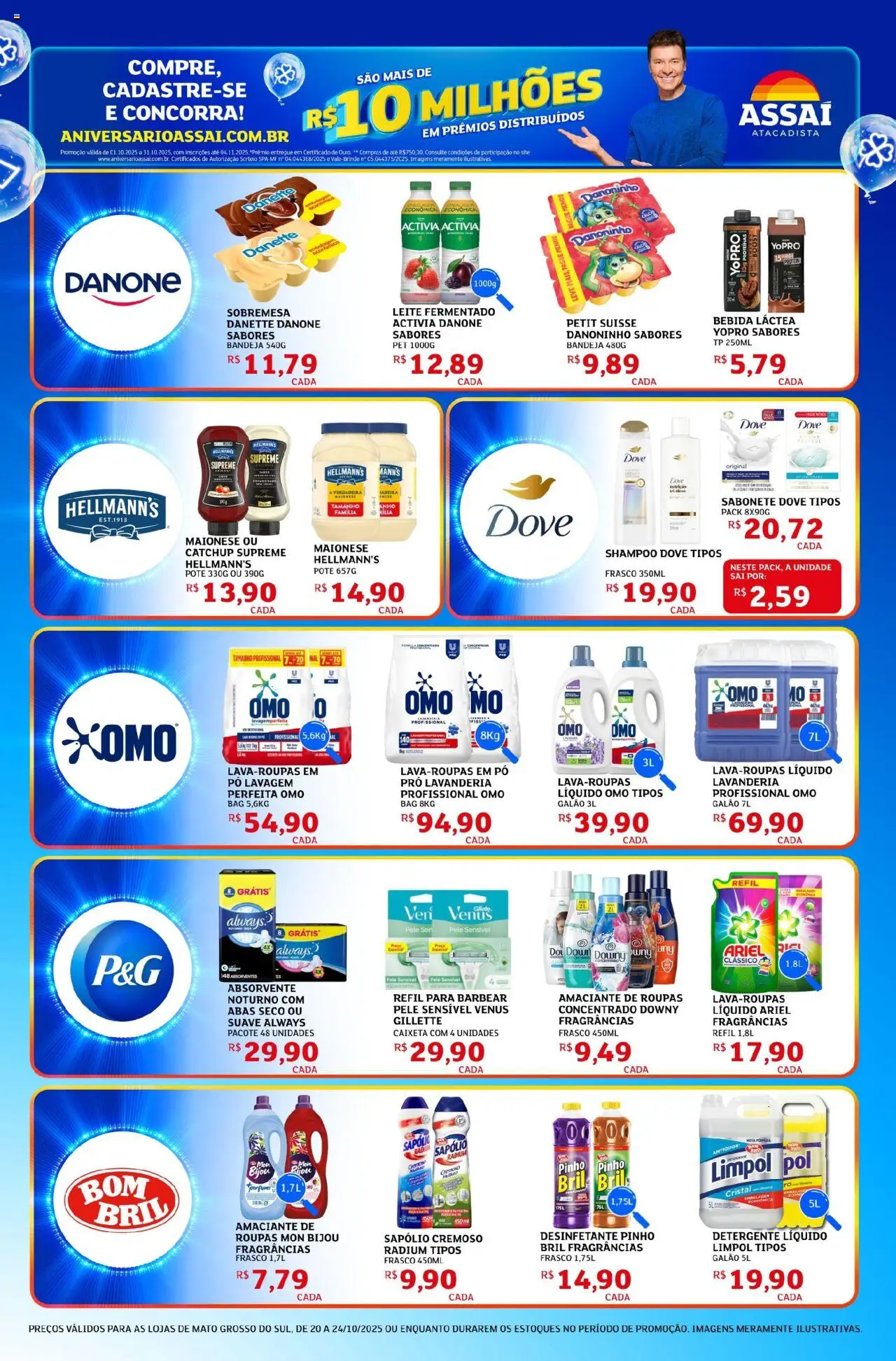 Assaí Atacadista Folheto - válido de 20.10.2025 | Página: 5 | Produtos: Pó, Roupas, Bandeja, Amaciante