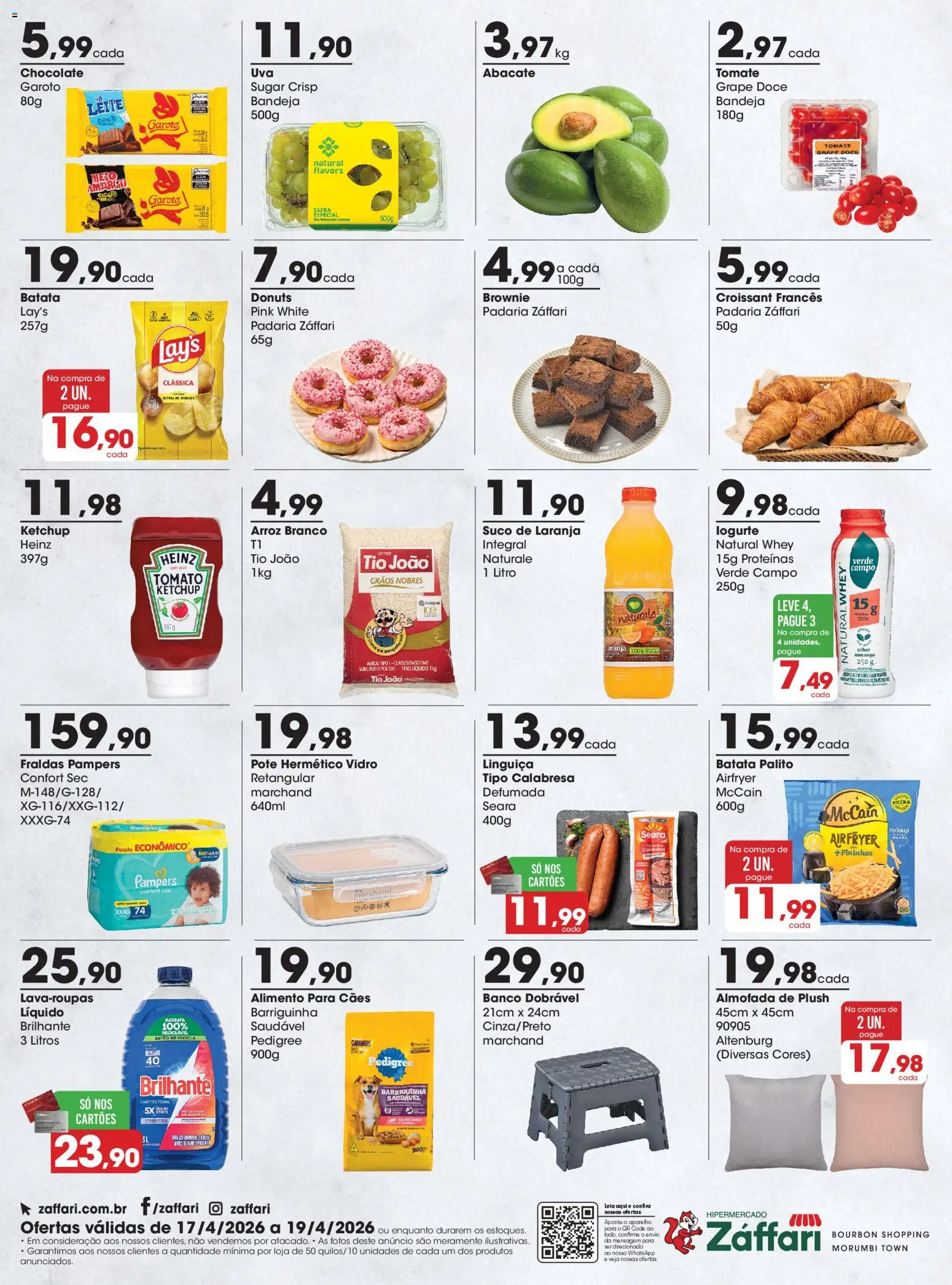 Zaffari Folheto - válido de 17.04.2026 | Página: 2 | Produtos: Almofada, Linguiça, Ketchup, Fraldas