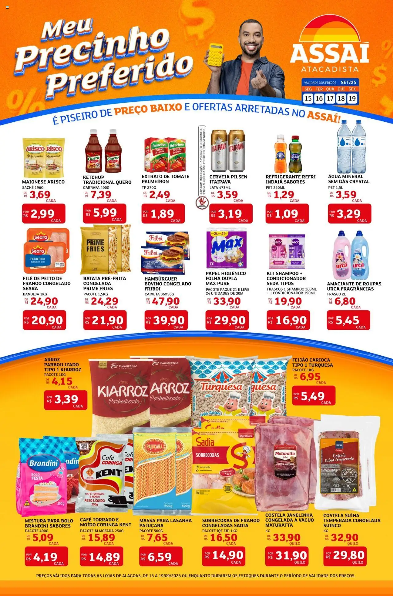 Assaí Atacadista Folheto - válido de 15.09.2025 | Página: 1 | Produtos: Feijão, Lasanha, Frango, Mistura para bolo