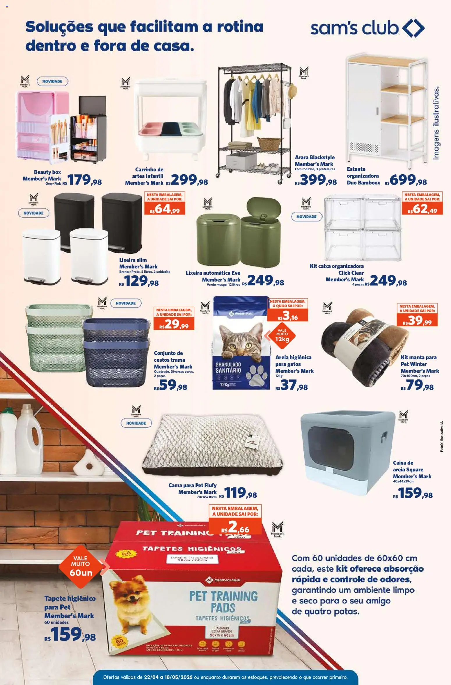 Sam's Club Folheto - válido de 22.04.2026 | Página: 13 | Produtos: Cama, Tapete, Carrinho, Tapete higiênico