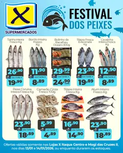 X Supermercados - Ofertas Festival dos Peixes - Pré-Visualização do folheto da loja X Supermercados, válido de 13.01.2026