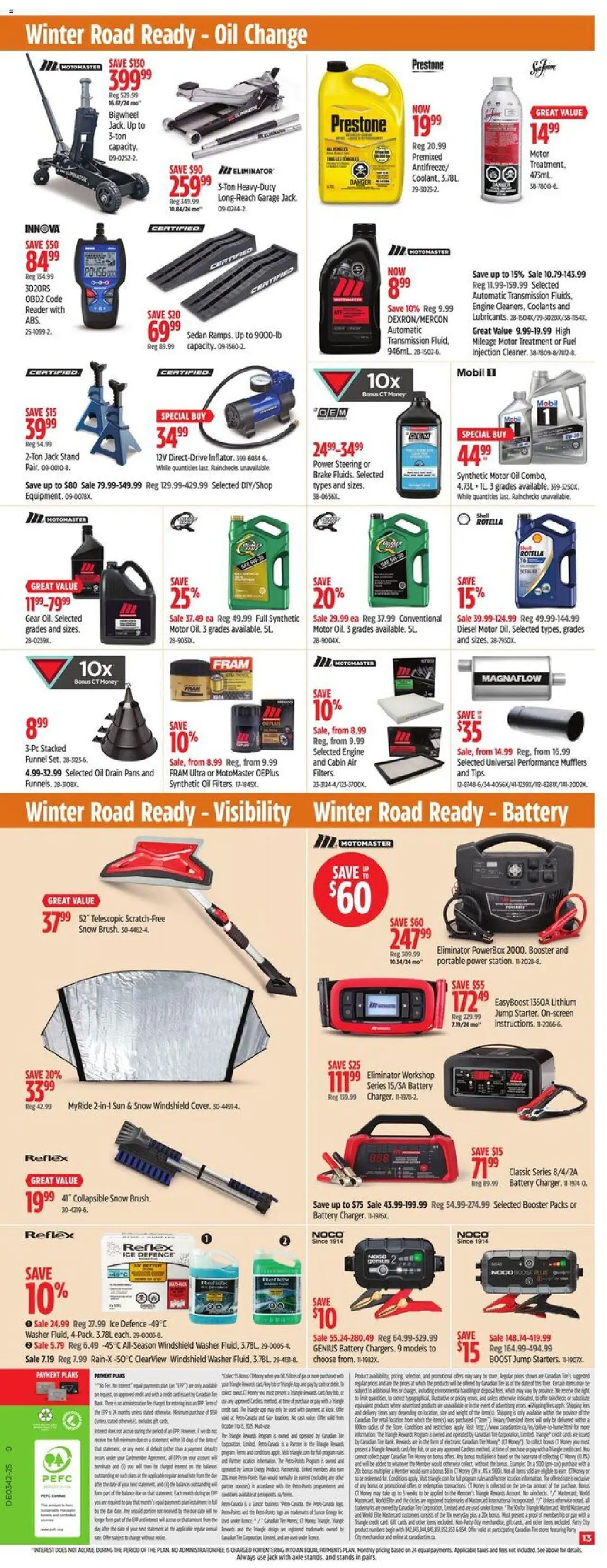 Canadian Tire flyer valid from 10.10.2025 | Page: 18 | Products: Battery, Oil