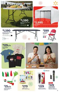 Nuevas ofertas de Walmart válidas en toda la República Mexicana desde el 08.09.2025. ¡Encuentra las mejores ofertas en Walmart - Folleto Tu Noche Mexicana! | Página: 11 | Productos: Toldo, Silla, Micrófono, Mesa