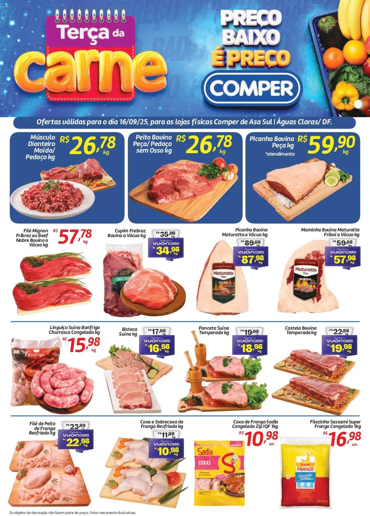 Comper Folheto - válido de 16.09.2025 | Página: 1 | Produtos: Linguiça, Filé mignon, Carne, Baixo