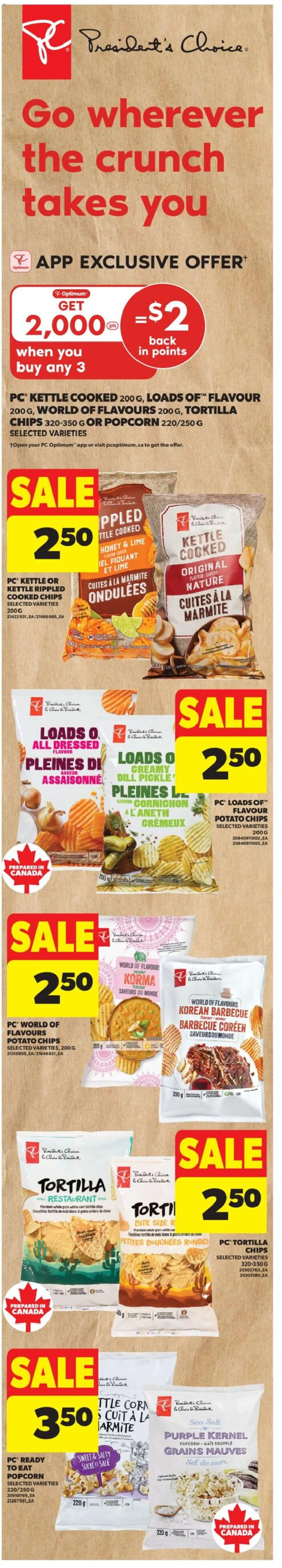 Real Canadian Superstore flyer valid from 09.04.2026 | Page: 3 | Products: Chips, PC, Kettle