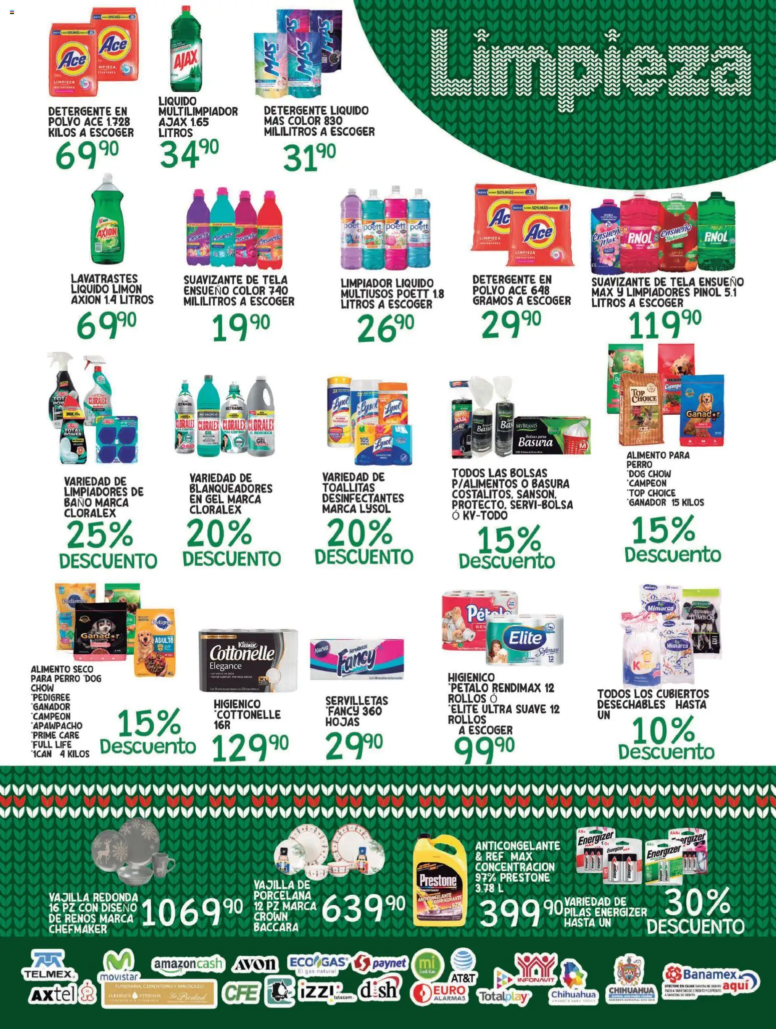 Nuevas ofertas de Alsuper válidas en toda la República Mexicana desde el 30.12.2025. ¡Encuentra las mejores ofertas en Alsuper folleto Chihuahua Estado! | Página: 5 | Productos: Bolsa, Top, Servilletas, Pilas