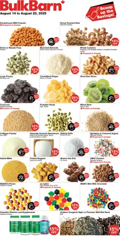 Preview of Bulk Barn weekly flyer from shop Bulk Barn valid from 14.08.2025