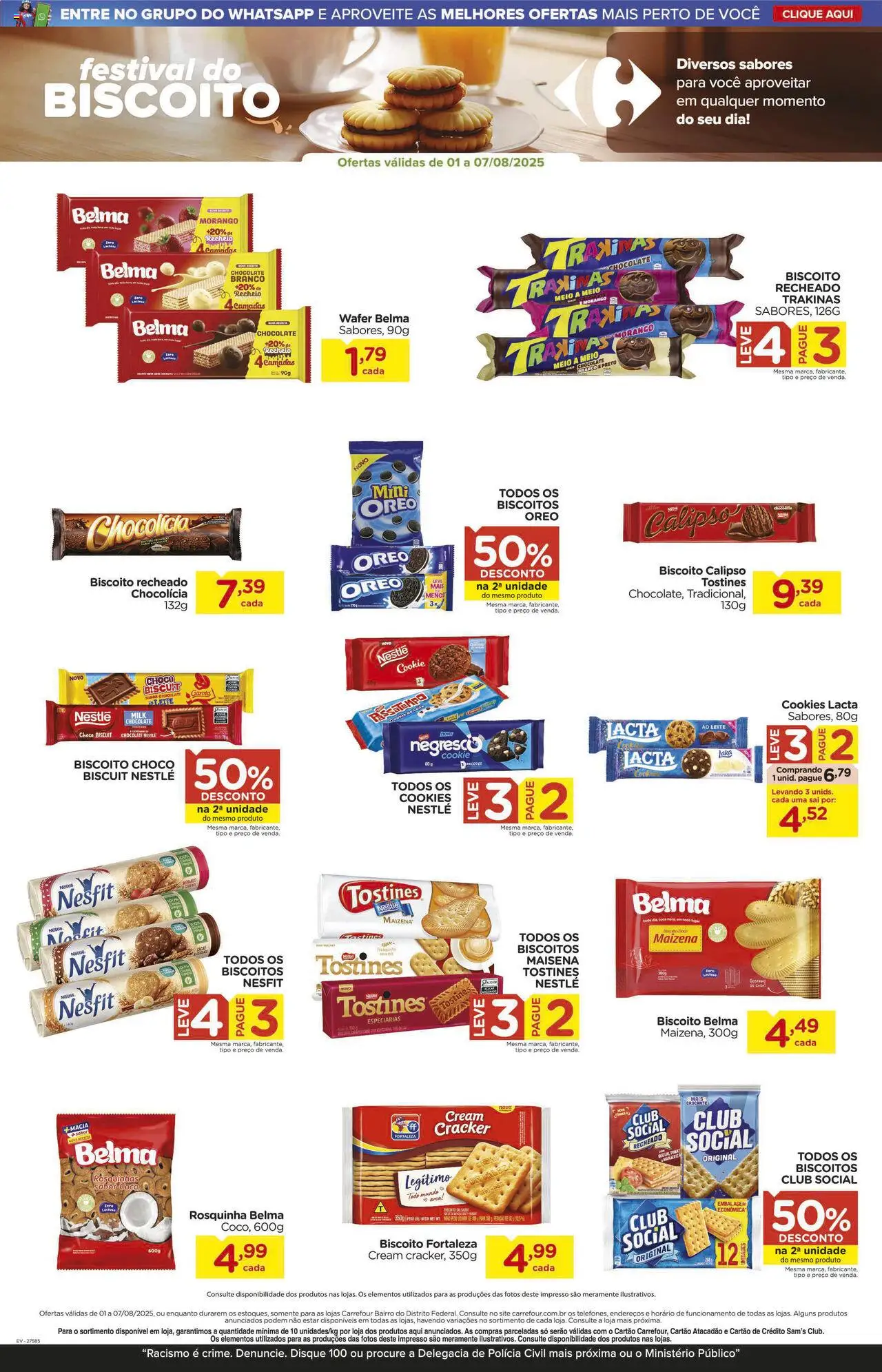 Carrefour Bairro Folheto - válido de 01.08.2025 | Página: 5 | Produtos: Biscoito, Chocolate, Biscoitos, Biscoito recheado