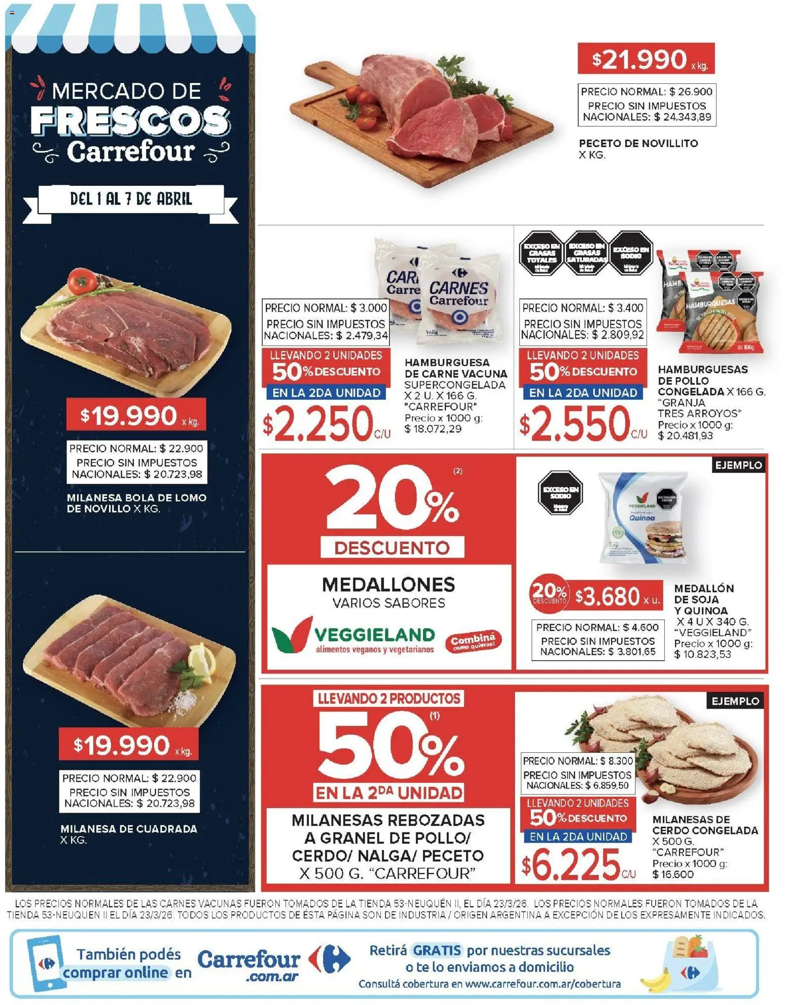 Carrefour ofertas │ válido desde el 01.04.2026 | Página: 16 | Productos: Pollo, Milanesa, Cerdo, Té