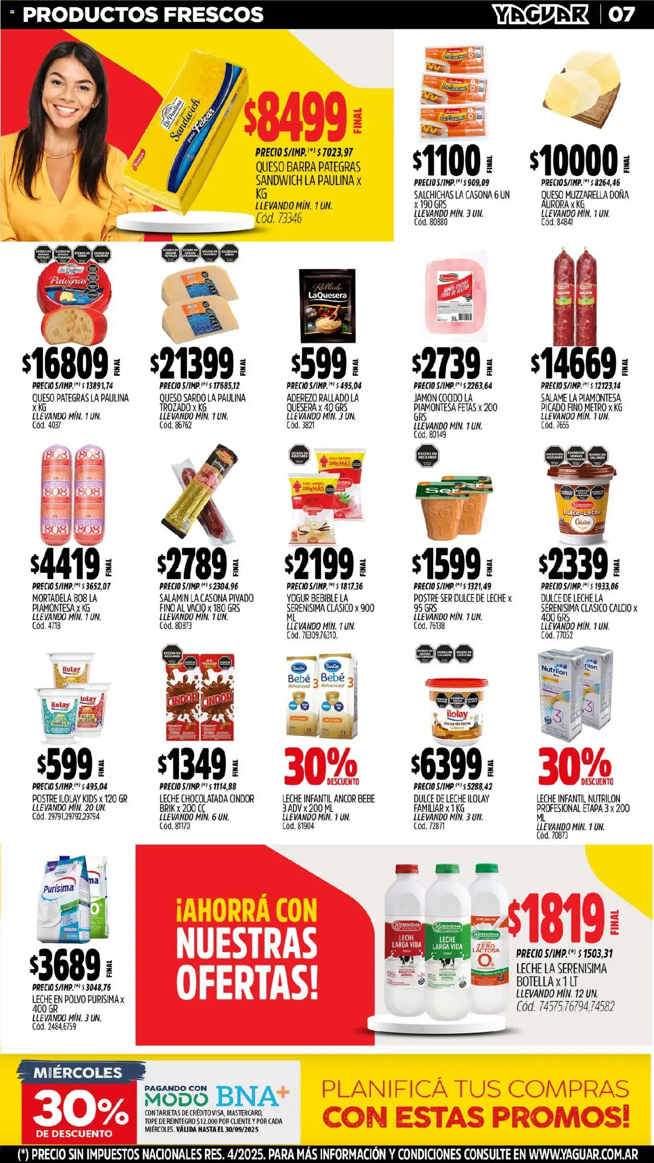 Yaguar - Chaco │ válido desde el 15.09.2025 | Página: 7 | Productos: Peso, Aderezo, Polvo, Muzzarella