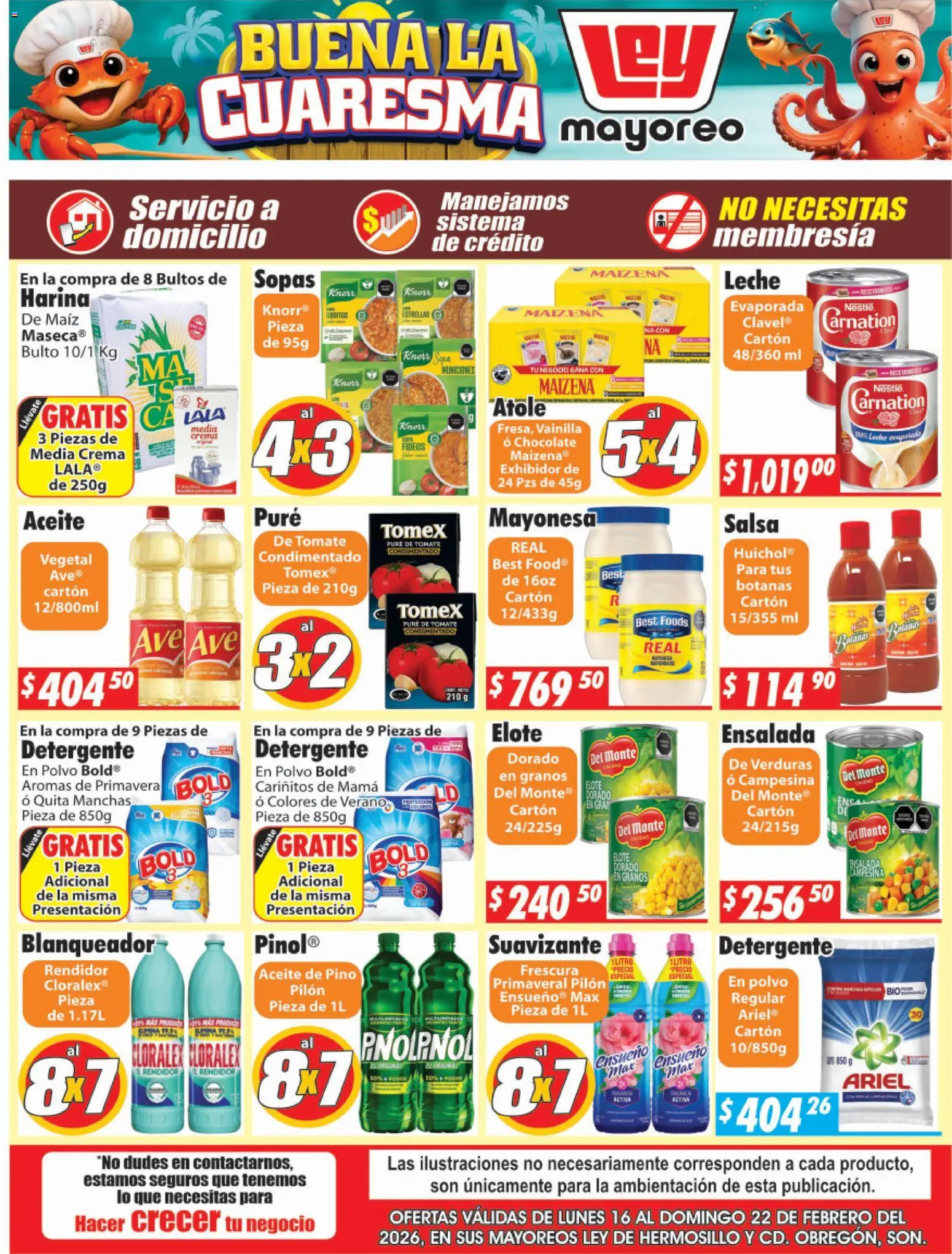 Nuevas ofertas de Casa Ley válidas en toda la República Mexicana desde el 16.02.2026. ¡Encuentra las mejores ofertas en Casa Ley folleto Hermosillo! | Página: 2 | Productos: Mayonesa, Tomate, Chocolate, Fideos
