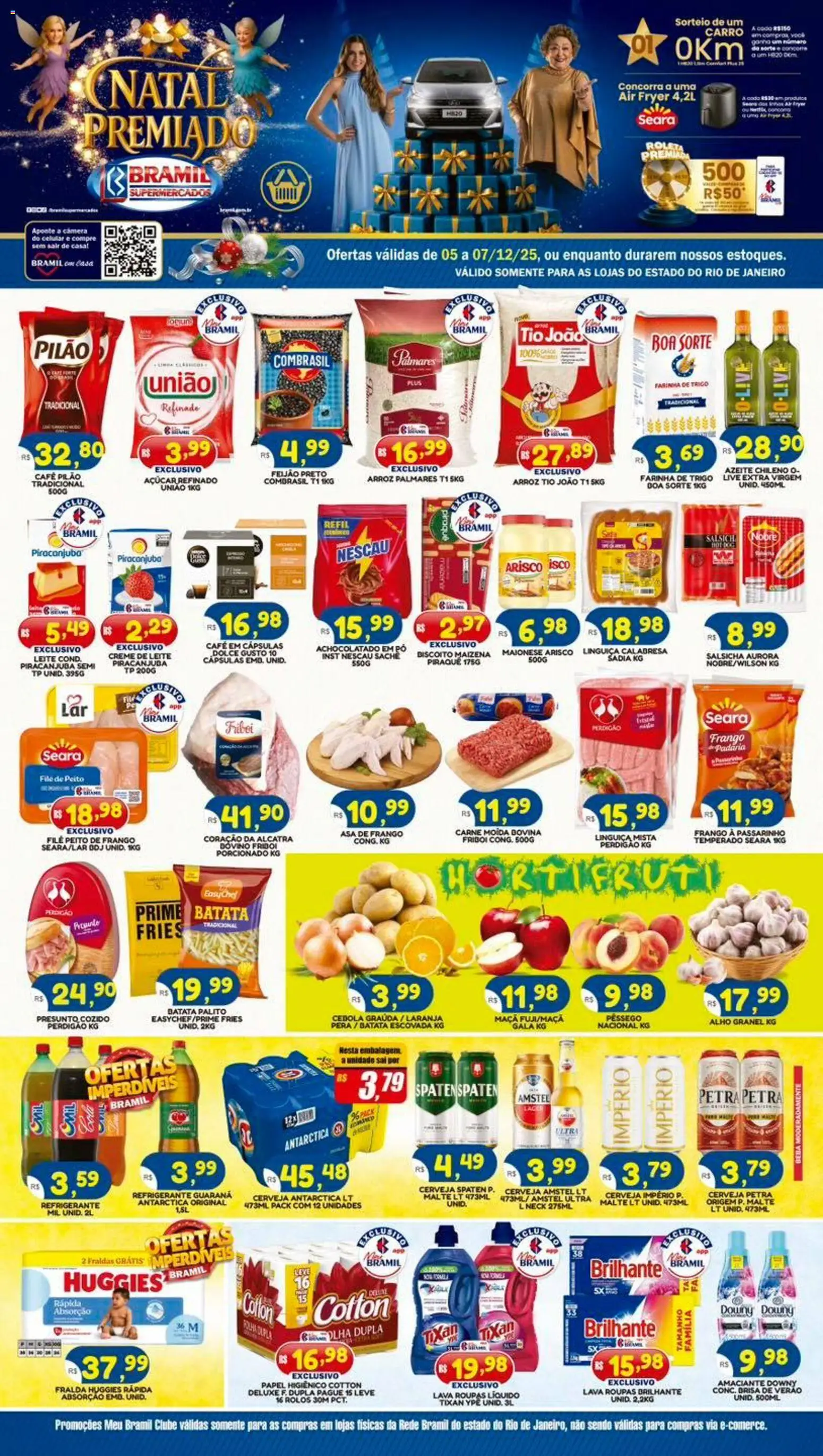 Bramil Supermercados Folheto - válido de 05.12.2025 | Página: 1 | Produtos: Air fryer, Linguiça, Arroz, Café pilão