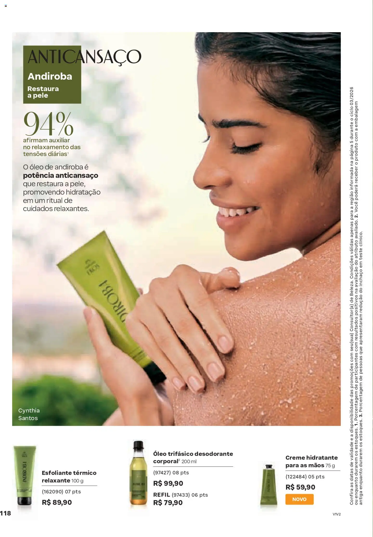 Natura Folheto - válido de 04.02.2026 | Página: 118 | Produtos: Desodorante, Óleo, Creme