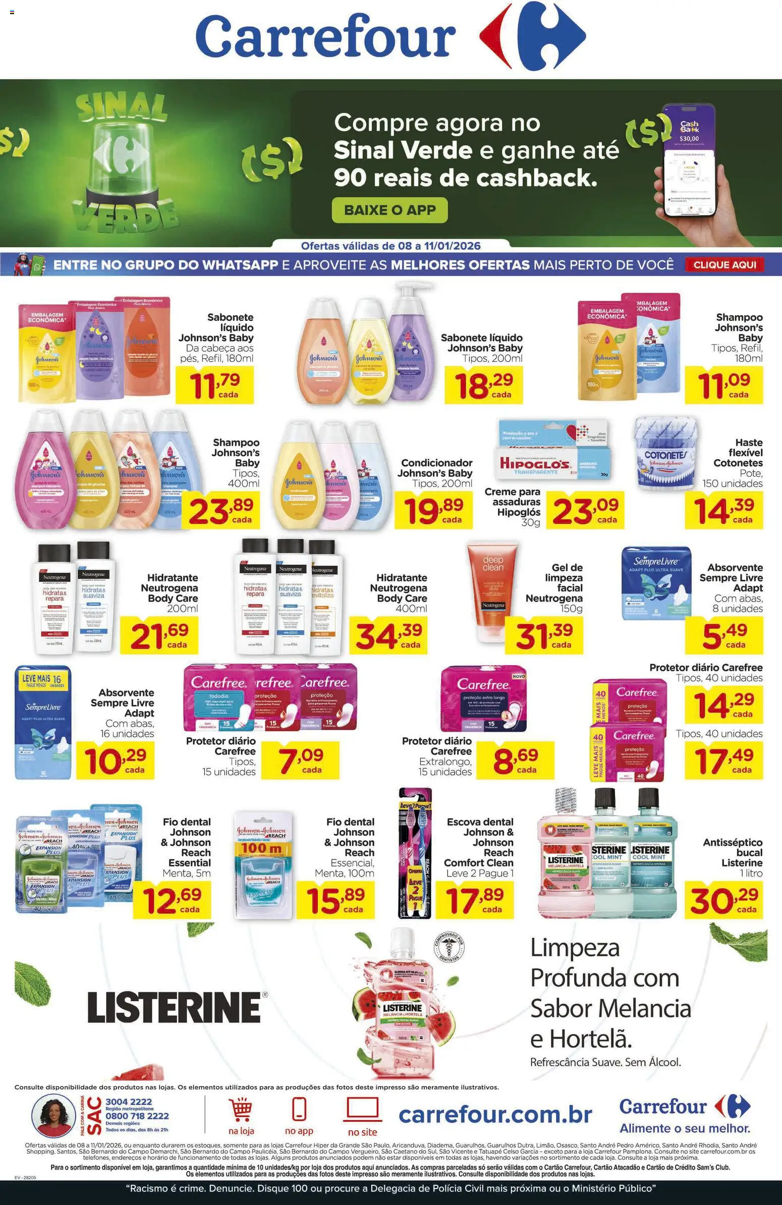 Carrefour Folheto - válido de 08.01.2026 | Página: 1 | Produtos: Fragrância, Escova, Creme, Sabonete líquido