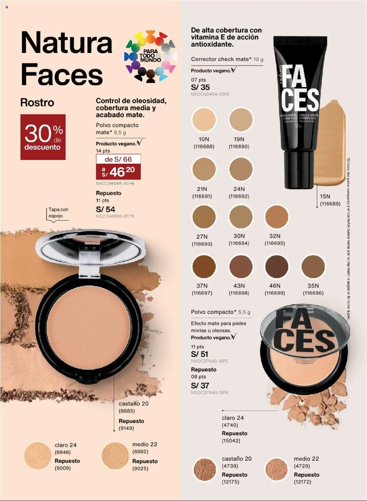 Catálogo Natura válido desde 03.09.2025 | Página: 65 | Productos: Espejo, Corrector, Polvo