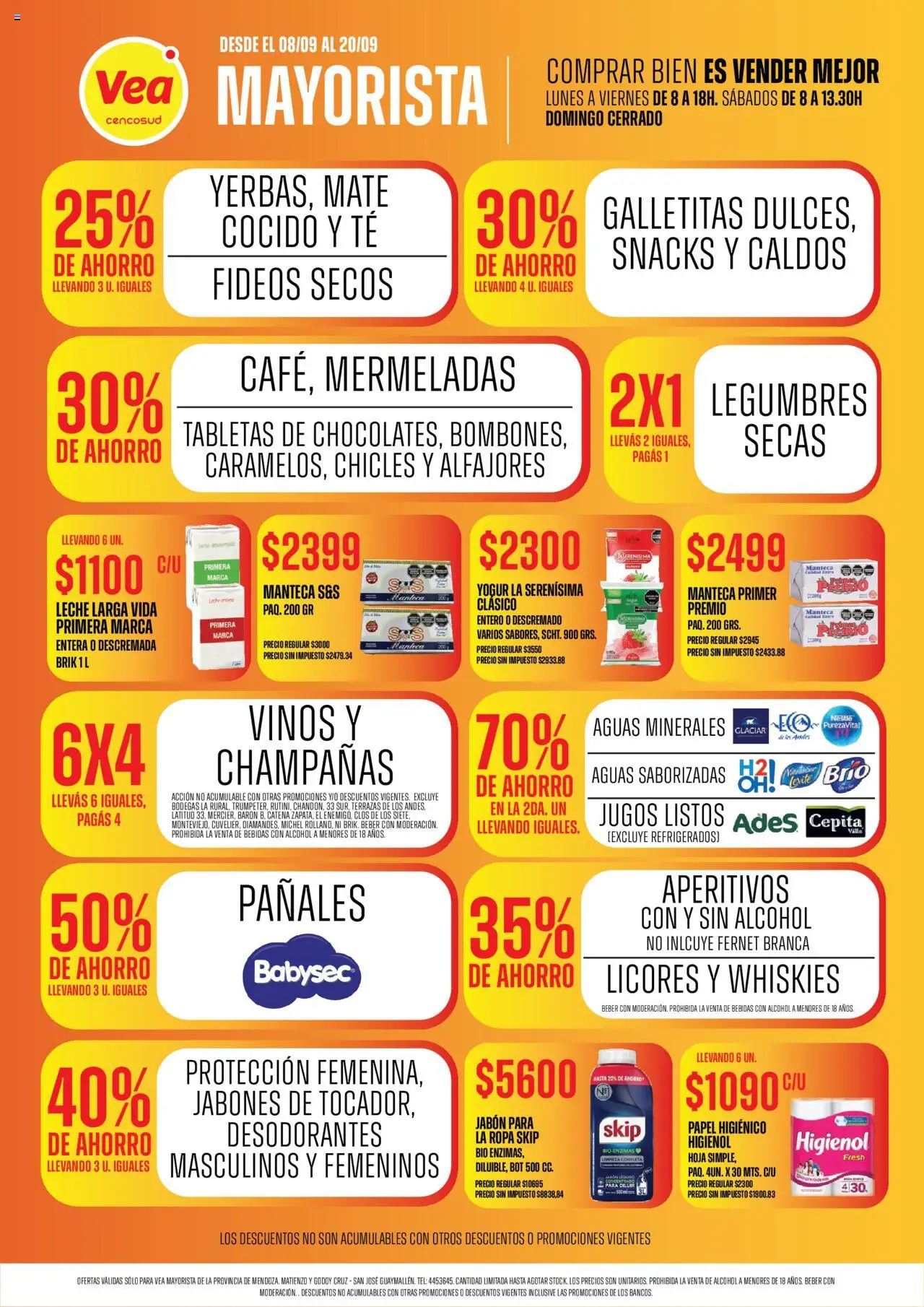 Vea ofertas - Mendoza │ válido desde el 08.09.2025 | Página: 1 | Productos: Mate, Fernet, Leche, Pañales
