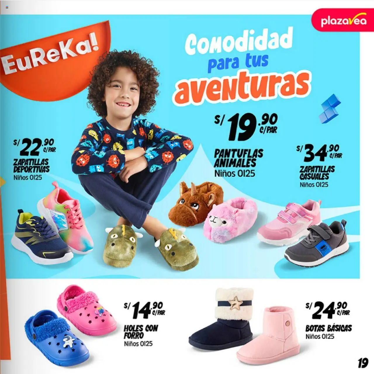 Catálogo Plaza Vea válido desde 01.08.2025 | Página: 19 | Productos: Zapatillas deportivas, Botas, Zapatillas, Pantuflas