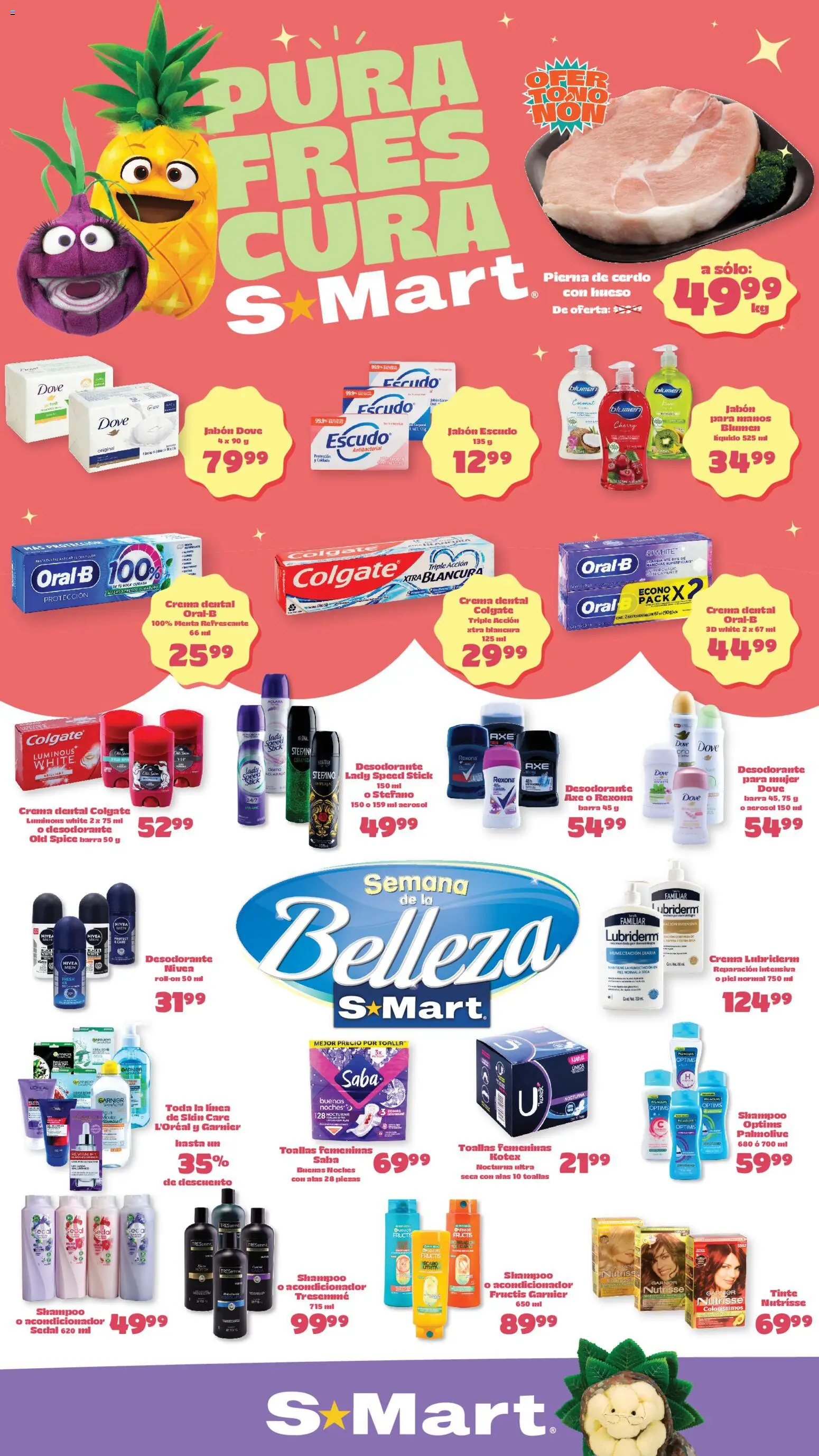 Nuevas ofertas de S-Mart válidas en toda la República Mexicana desde el 24.04.2026. ¡Encuentra las mejores ofertas en S-Mart folleto Ofertas de feria Chihuahua! | Página: 1 | Productos: Crema, Toalla, Acondicionador, Jabón