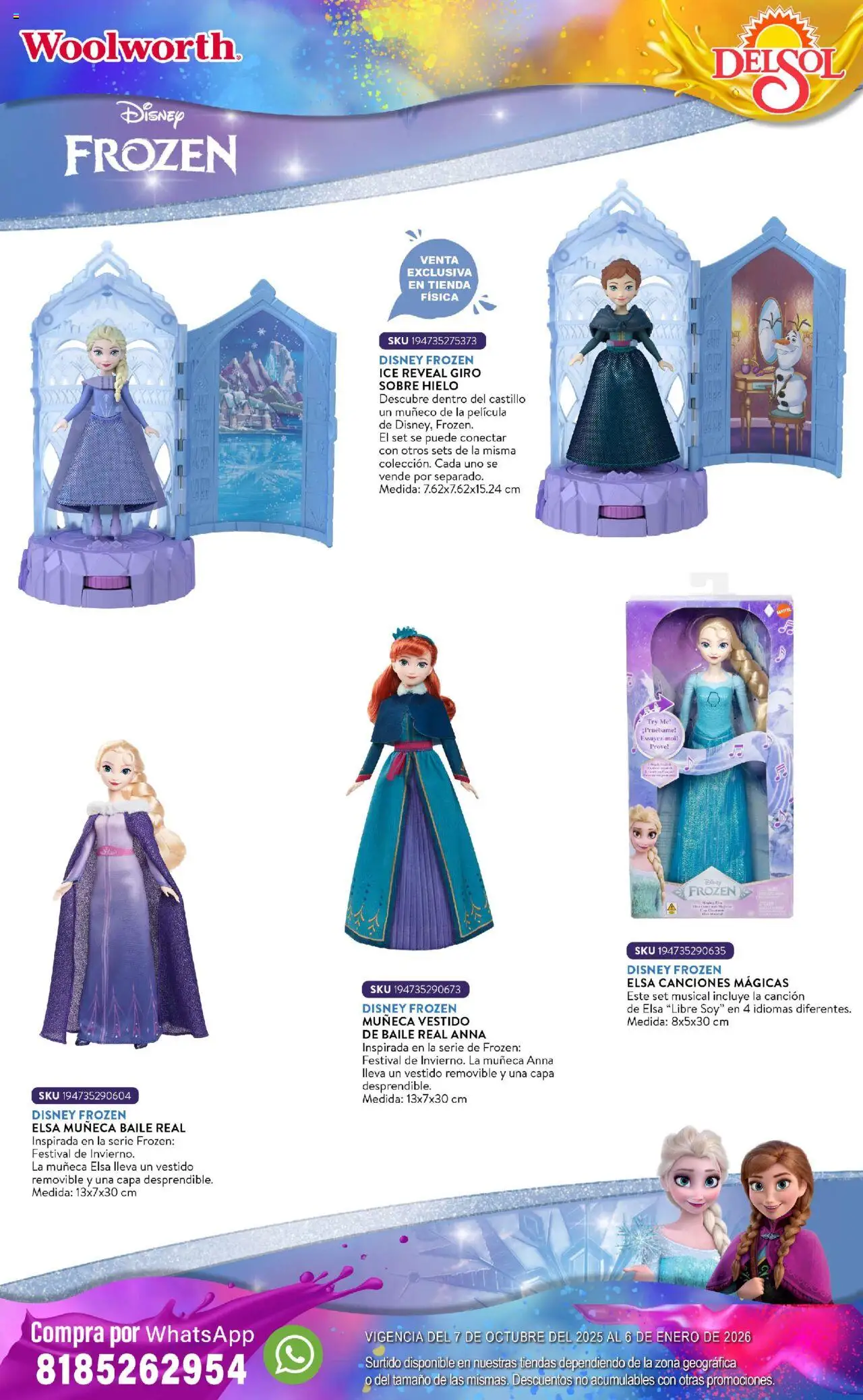 Nuevas ofertas de Del Sol y Woolworth válidas en toda la República Mexicana desde el 07.10.2025. ¡Encuentra las mejores ofertas en Del Sol y Woolworth - Catálogo Castillo Del Juguete! | Página: 54 | Productos: Vestido, Sobre