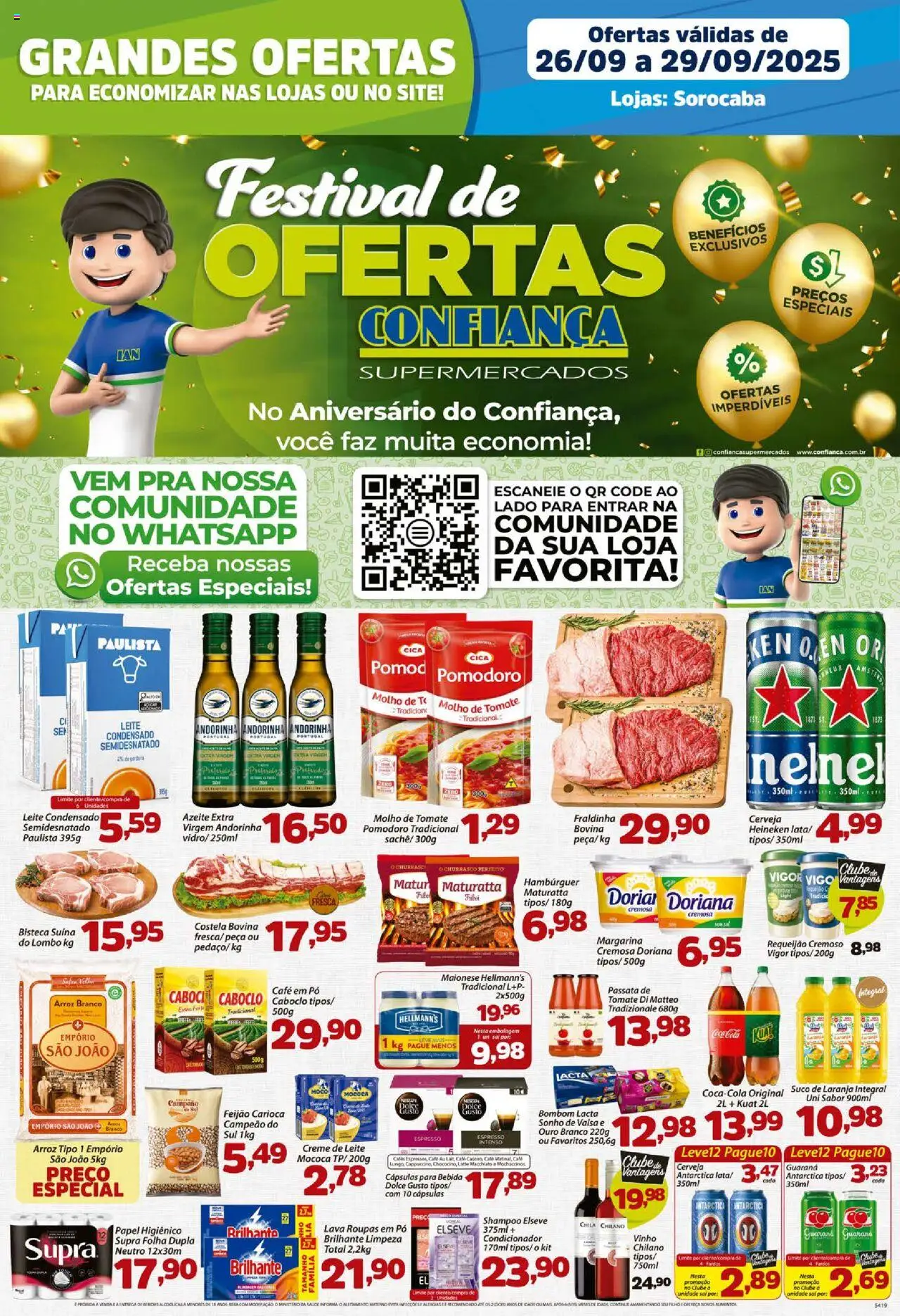 Confiança Folheto - válido de 26.09.2025 | Página: 1 | Produtos: Pó, Cerveja, Heineken, Creme de leite