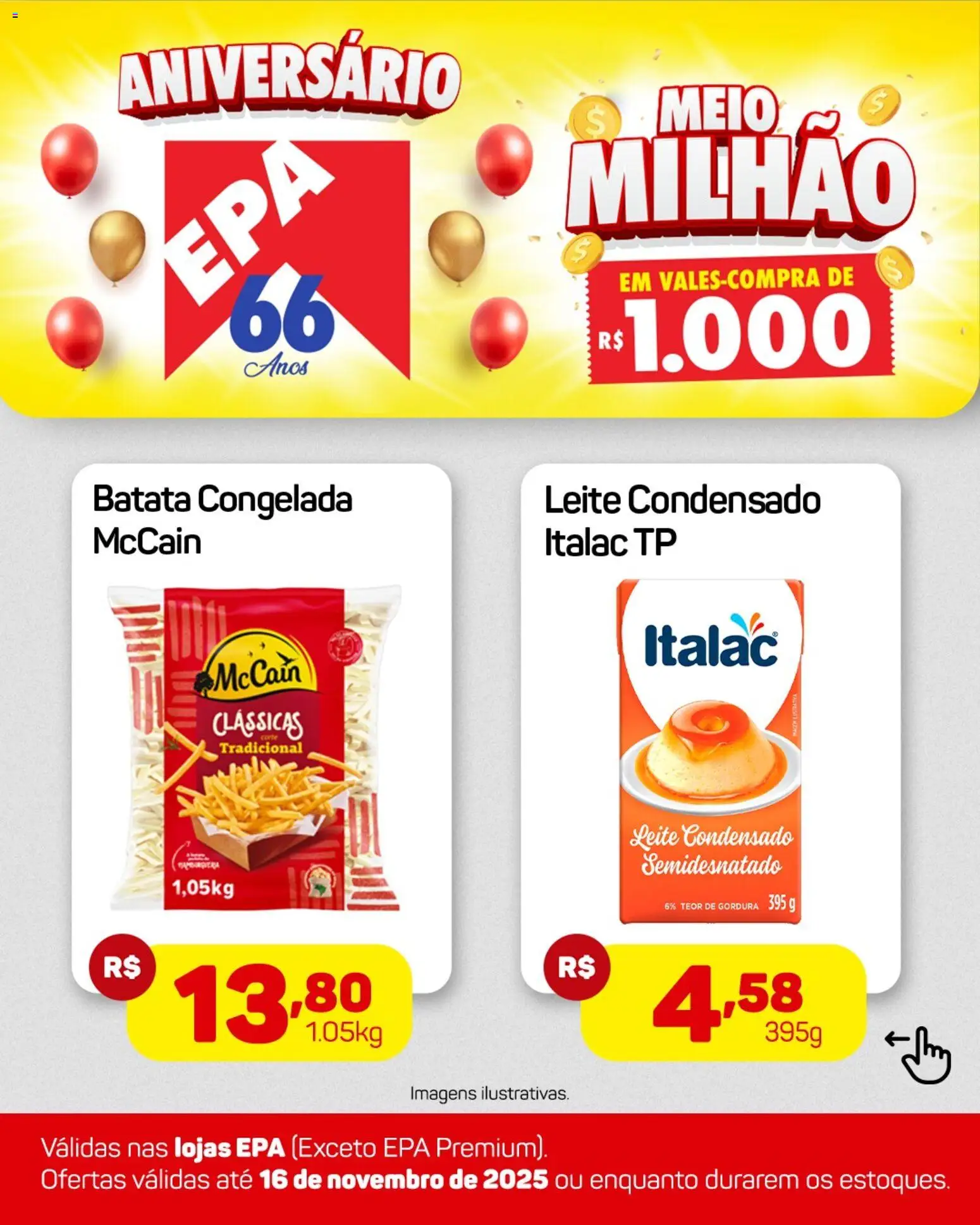 EPA Folheto - válido de 10.11.2025 | Página: 2 | Produtos: Leite, Batata, Leite condensado