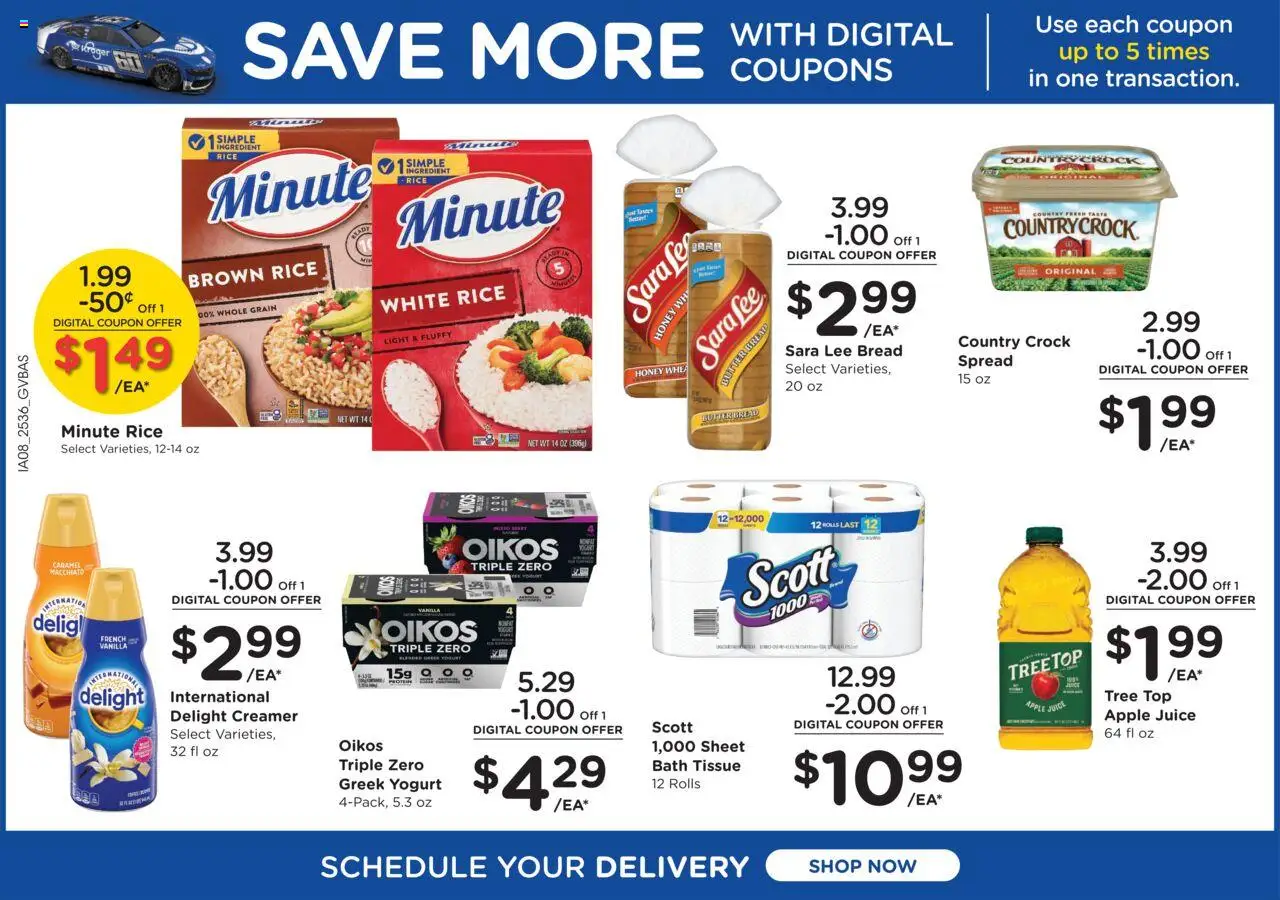 Kroger Ad - valid from 08.10.2025 | Page: 9 | Products: Bath, Bread, Juice, Rice