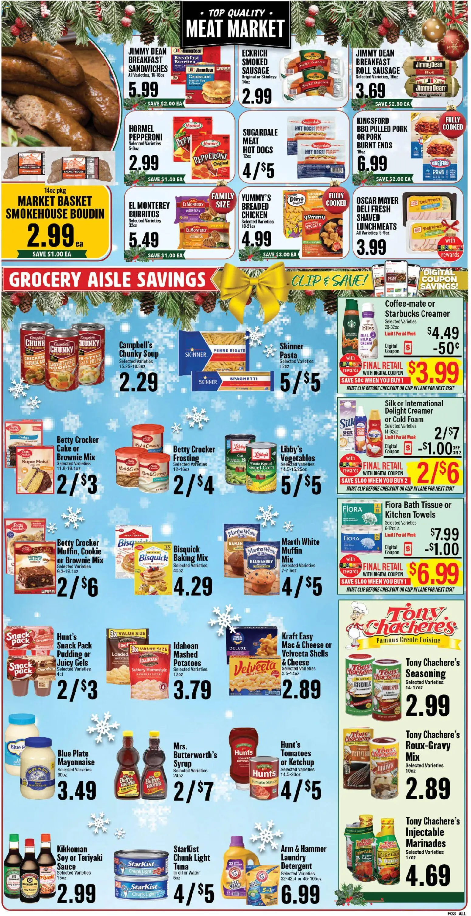 Market Basket Lake Charles - valid from 10.12.2025 | Page: 3 | Products: Corn, Basket, Pork, Potatoes