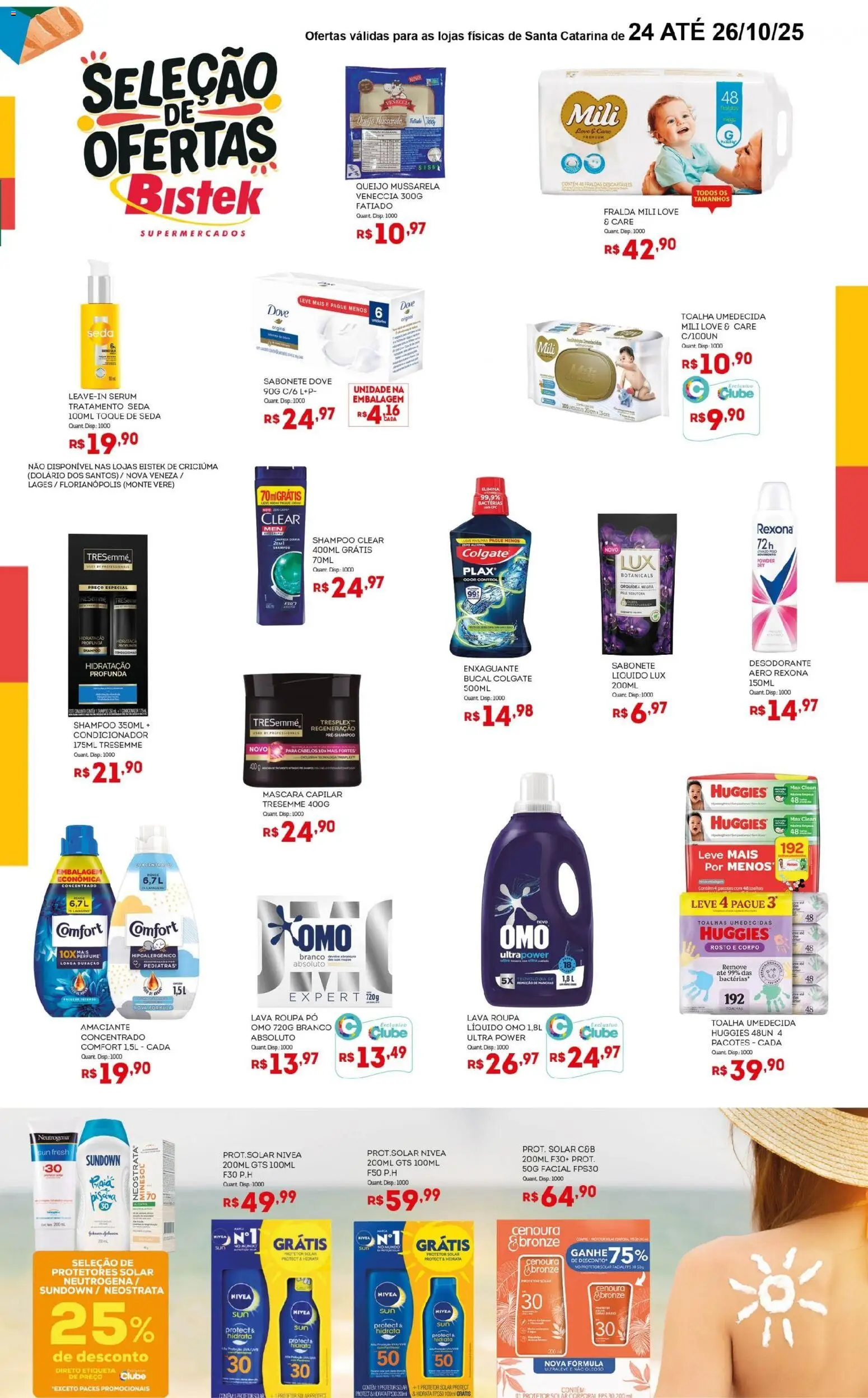 Bistek Supermercados Folheto - válido de 24.10.2025 | Página: 2 | Produtos: Shampoo, Pó, Desodorante, Mussarela