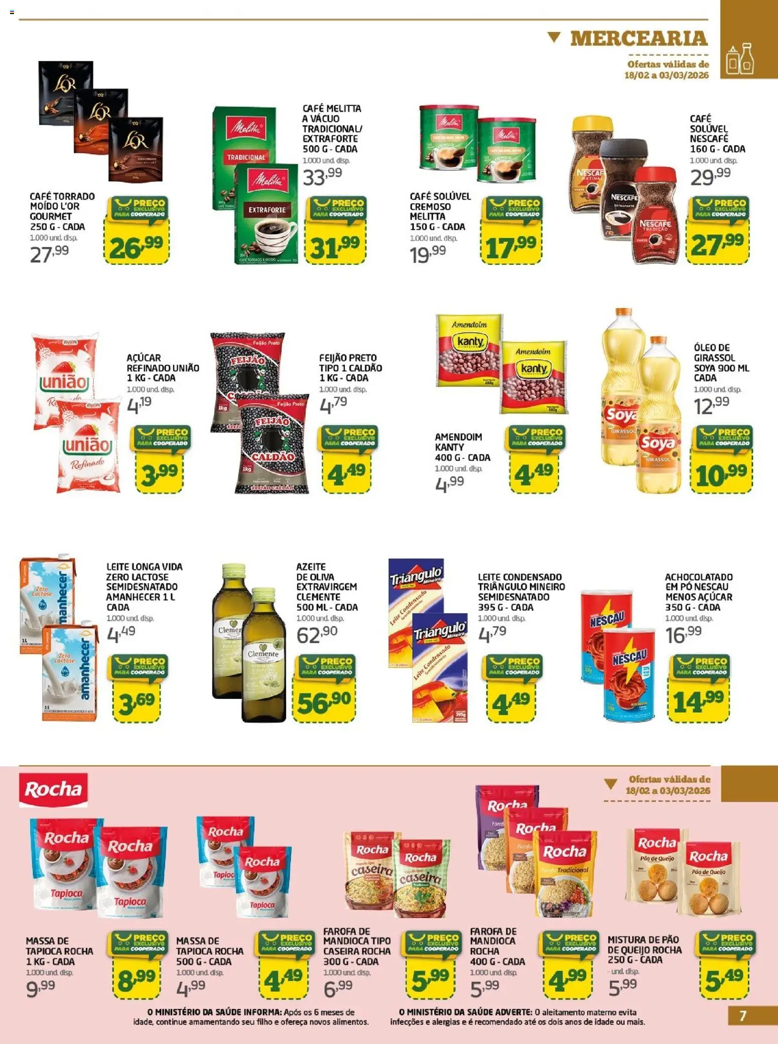 Cooper Folheto - válido de 18.02.2026 | Página: 7 | Produtos: Nescau, Leite, Farofa, Leite condensado